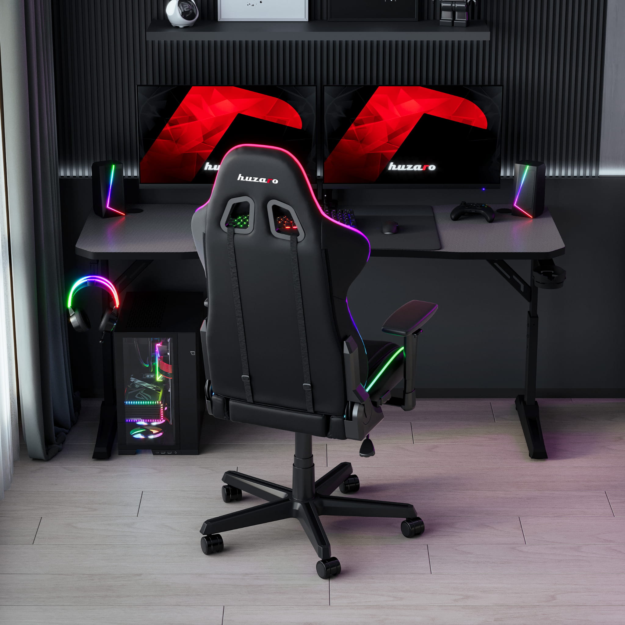 Escritorio para videojuegos Huzaro Hero 4.6 Black de 160 cm