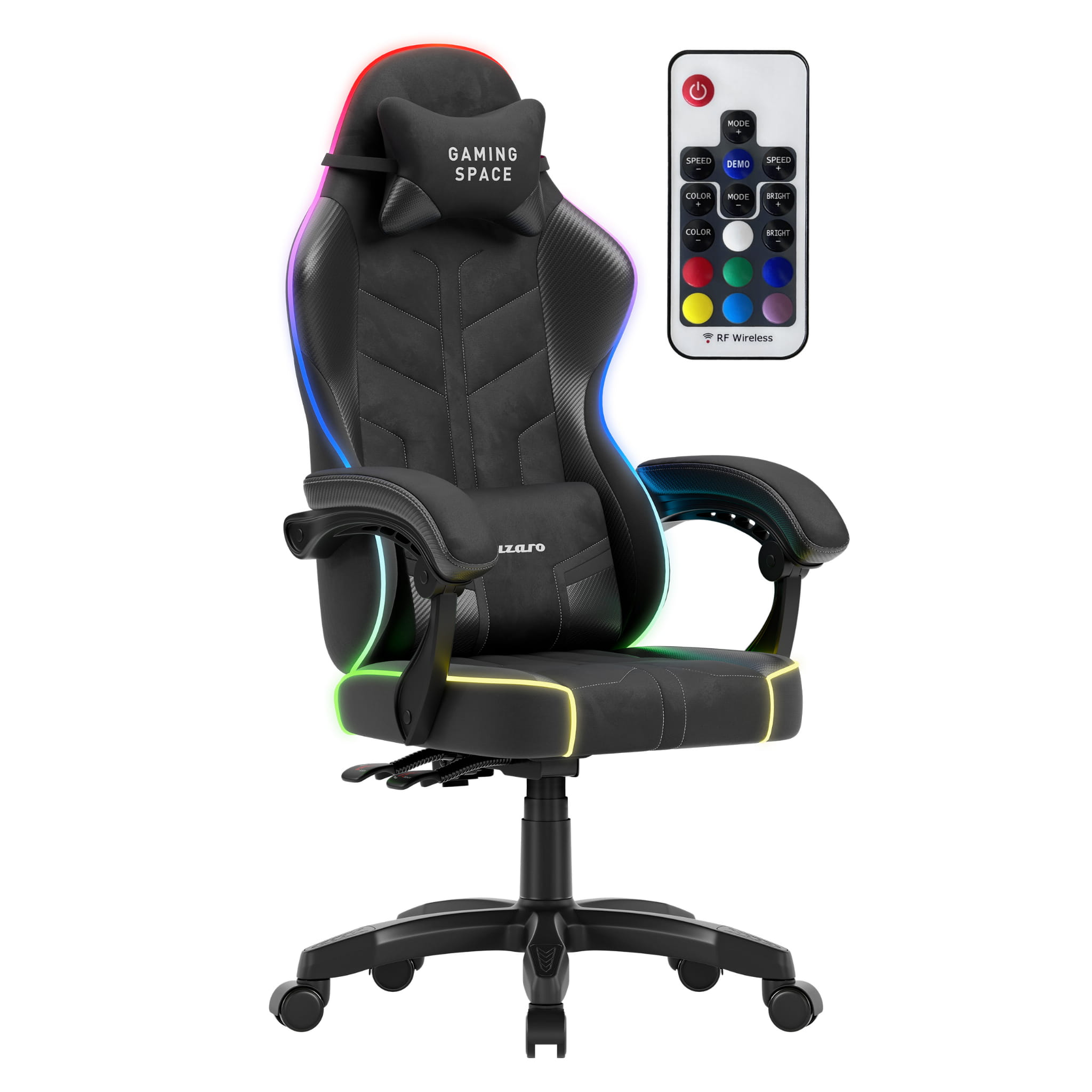 Sillón gaming de terciopelo Huzaro Force 2.7 RGB Black