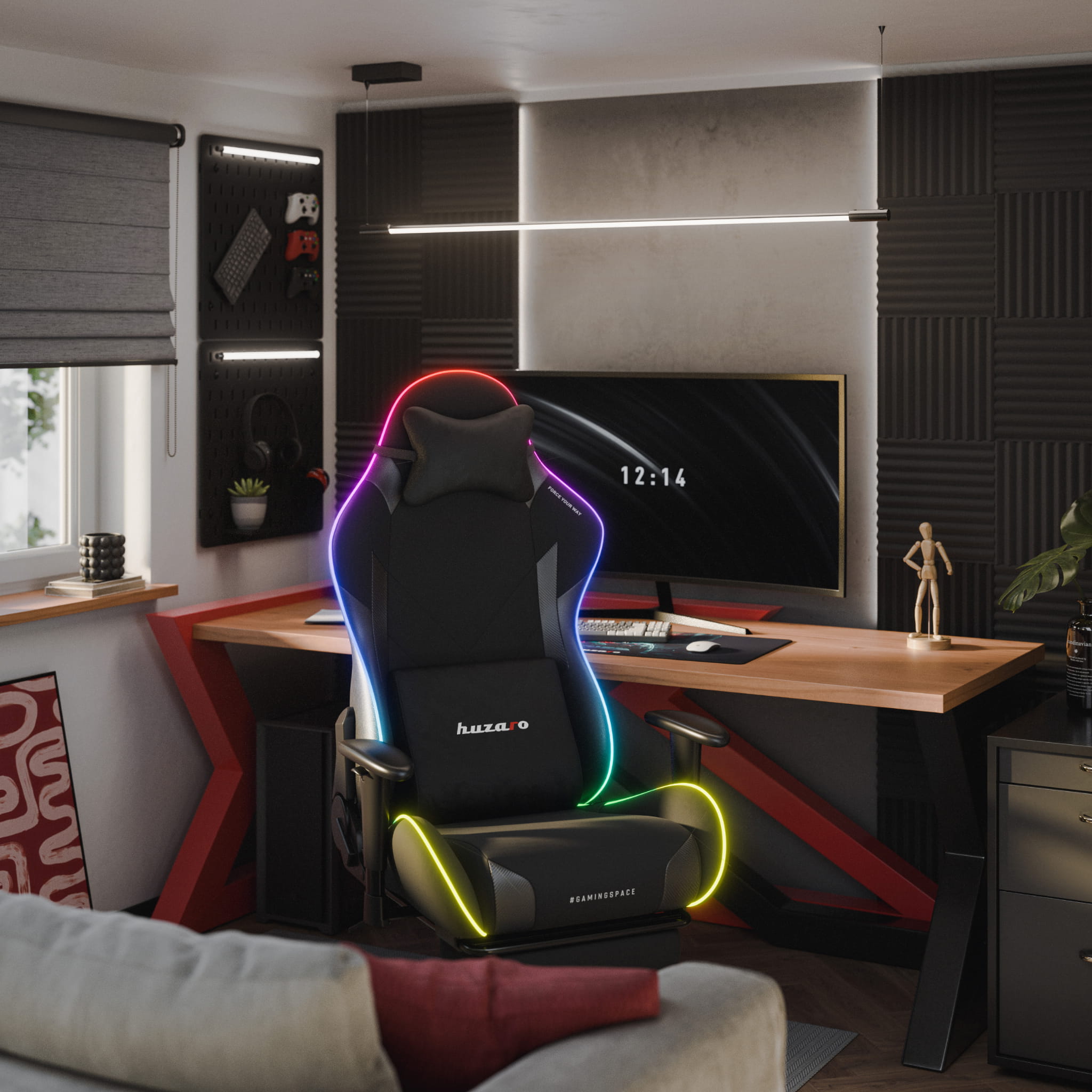 Sillón gaming LED Huzaro Force 5.7 Black RGB