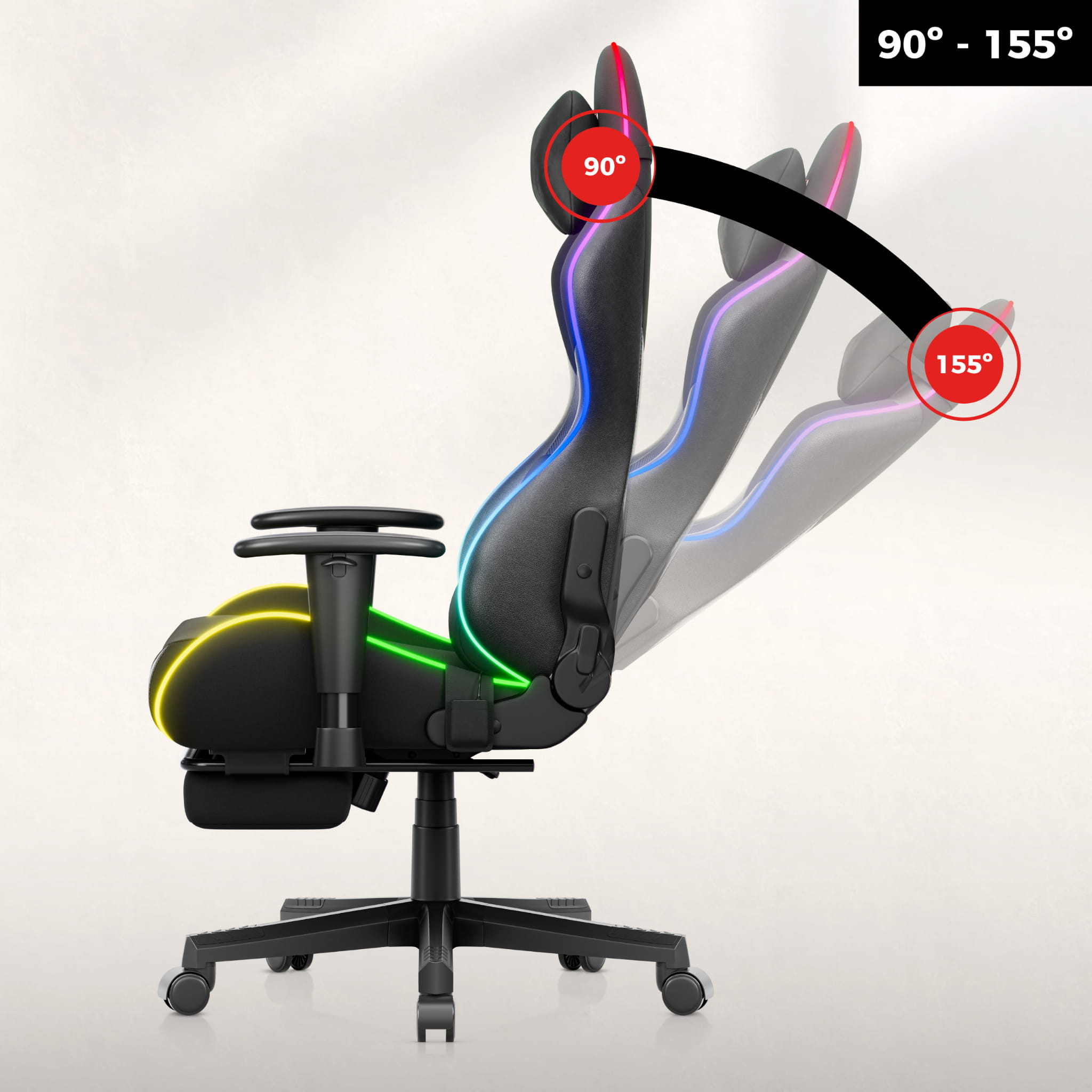 Sillón gaming LED Huzaro Force 5.7 Black RGB