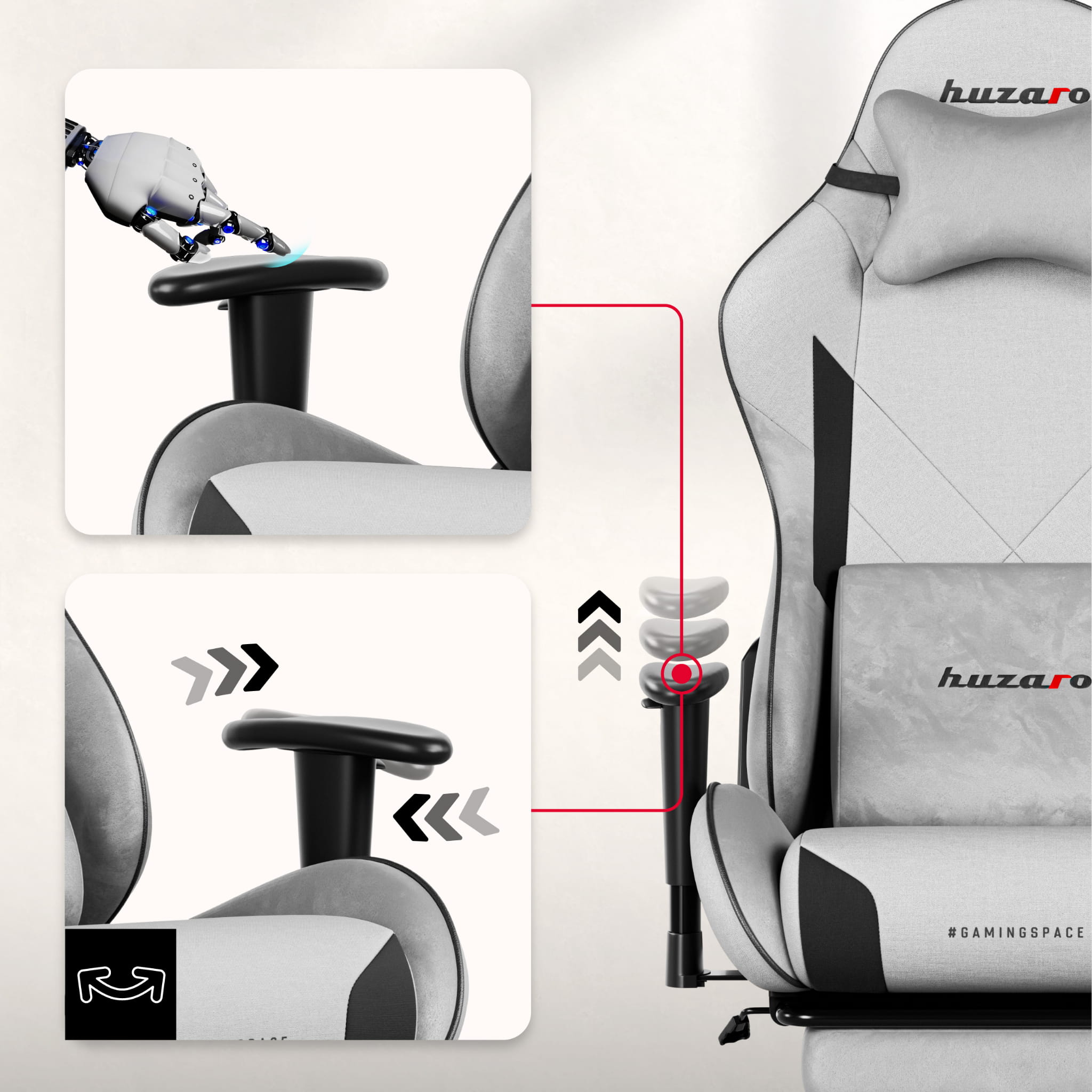 Sillón gaming Huzaro Force 5.7 Grey
