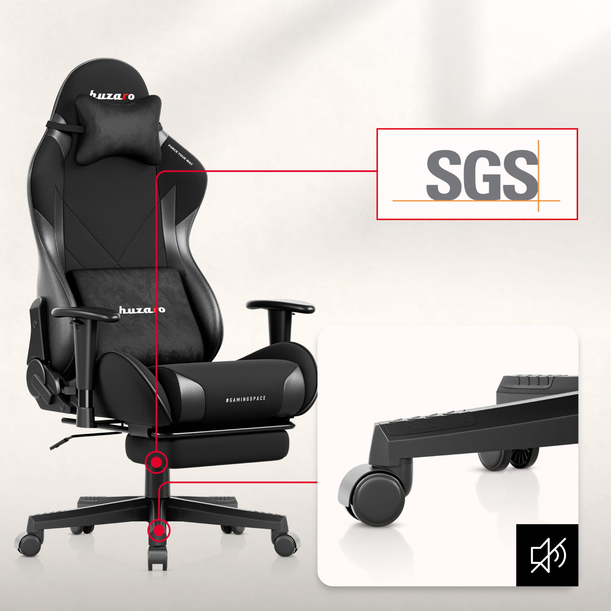 Sillón gaming Huzaro Force 5.7 Black