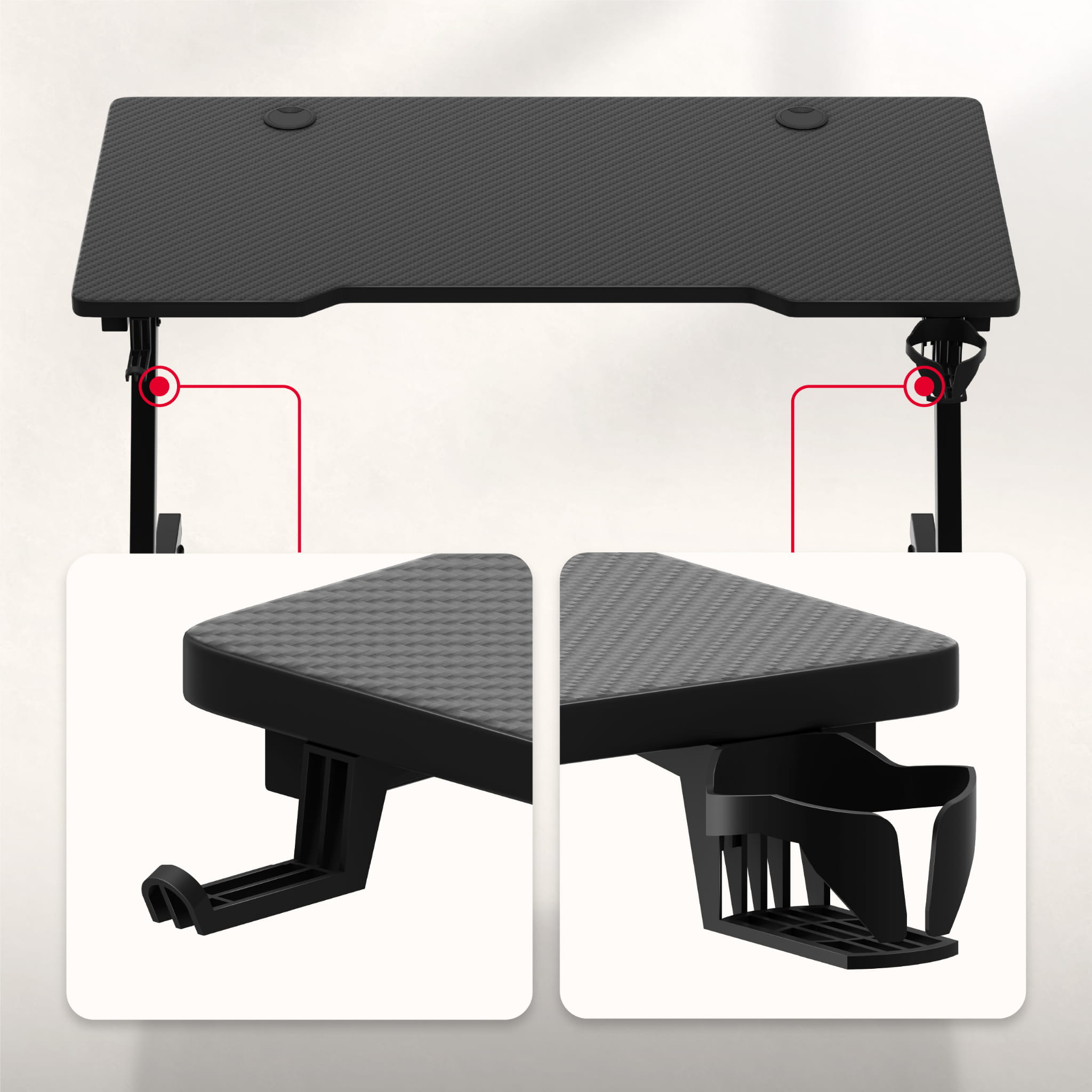 Escritorio para videojuegos Huzaro Hero 2.5 Black de 120 cm