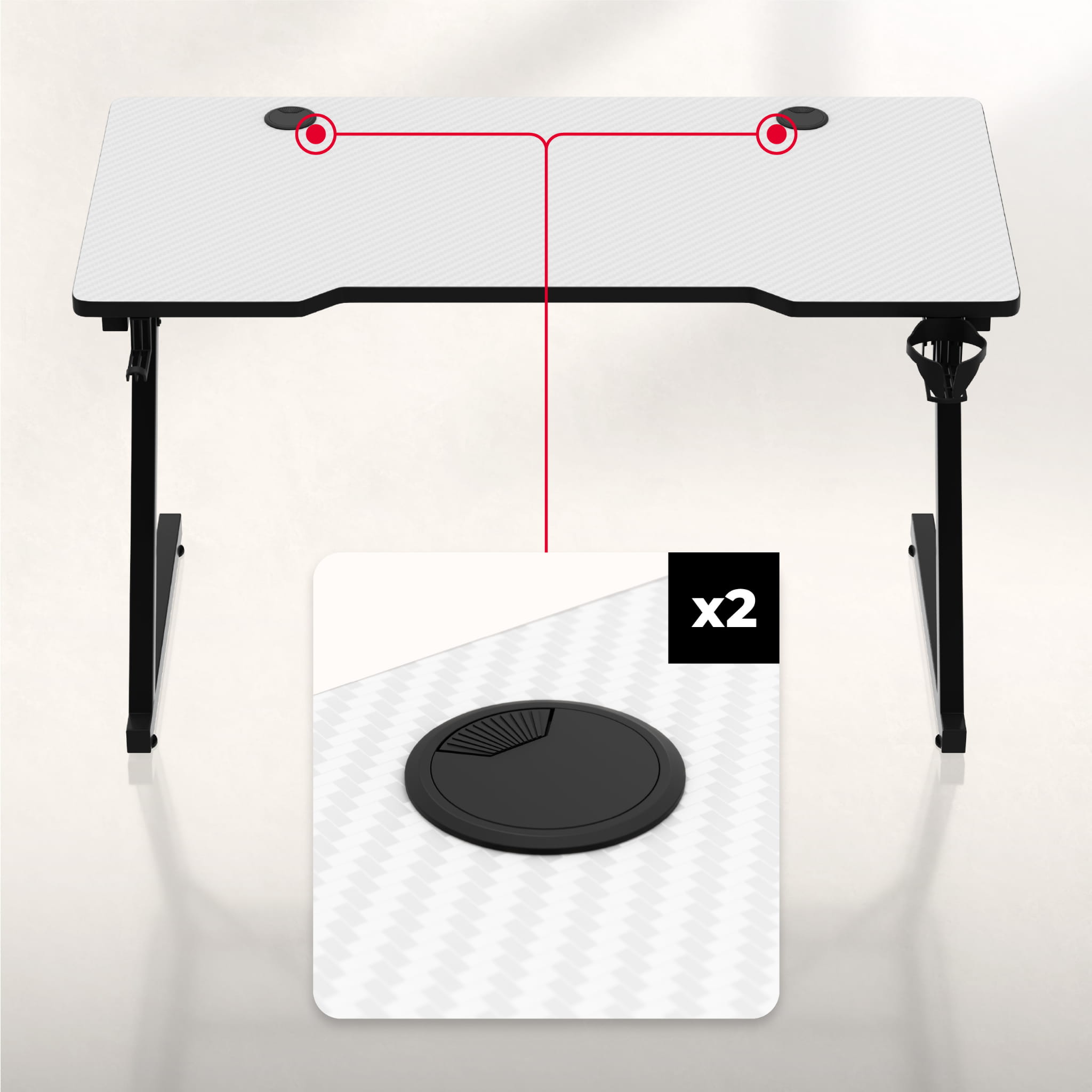 Escritorio para videojuegos Huzaro Hero 2.5 Blanco 120 cm