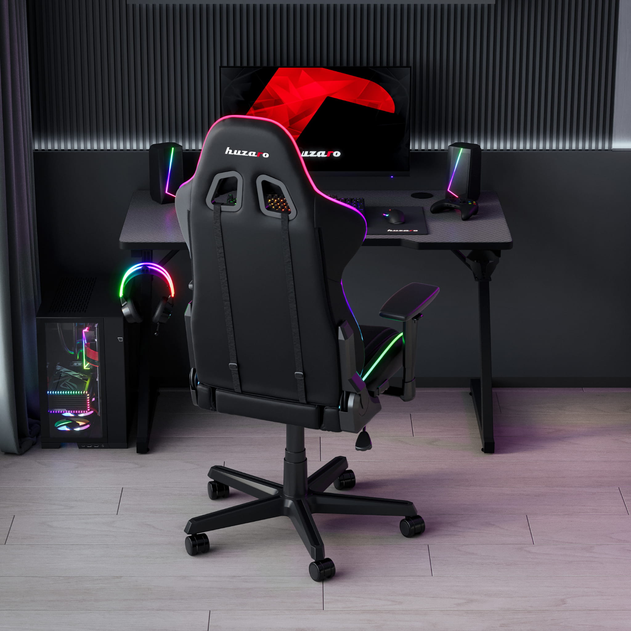 Escritorio para videojuegos Huzaro Hero 2.5 Black de 120 cm