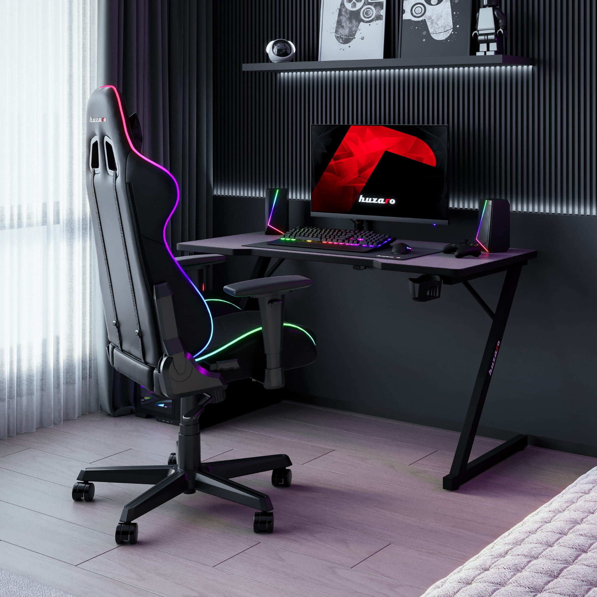 Escritorio para videojuegos Huzaro Hero 2.5 Black de 120 cm