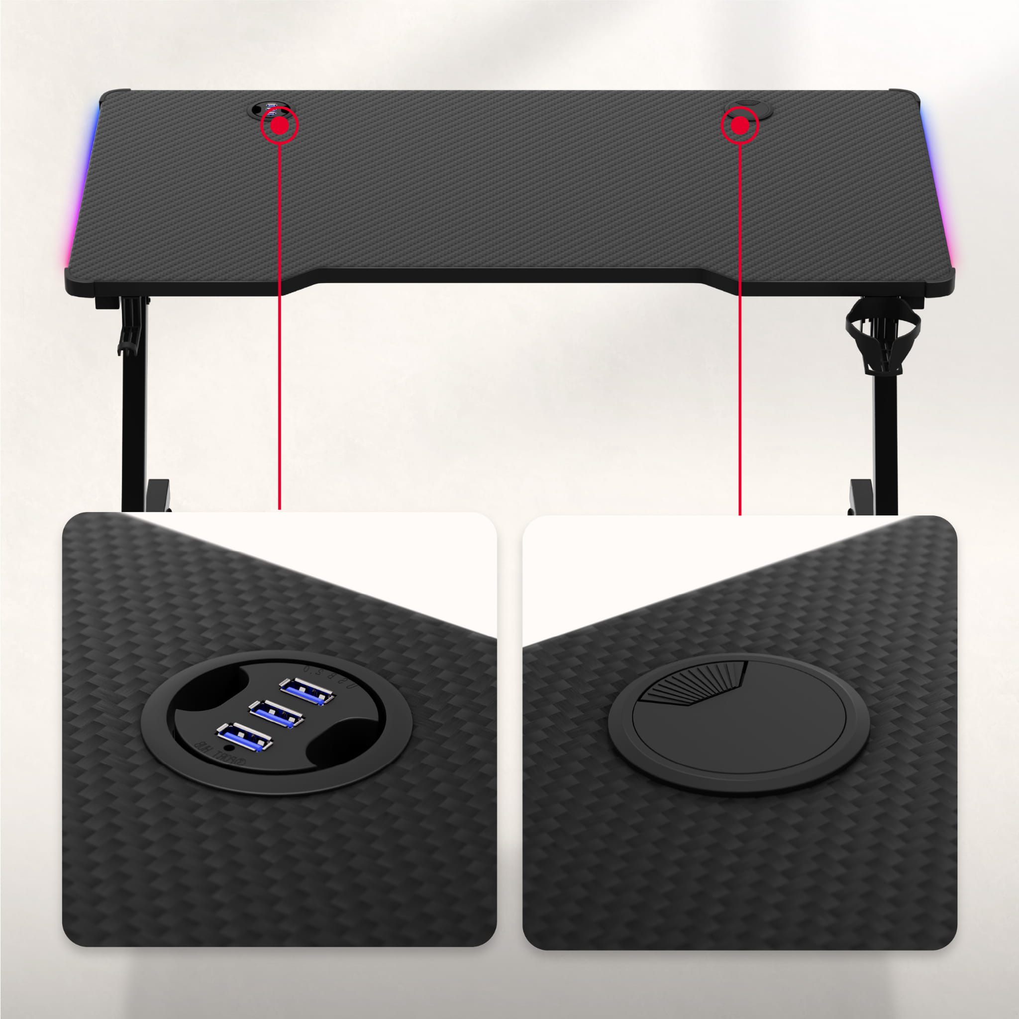 Escritorio para videojuegos Huzaro Hero 2.5 RGB LED de 120 cm