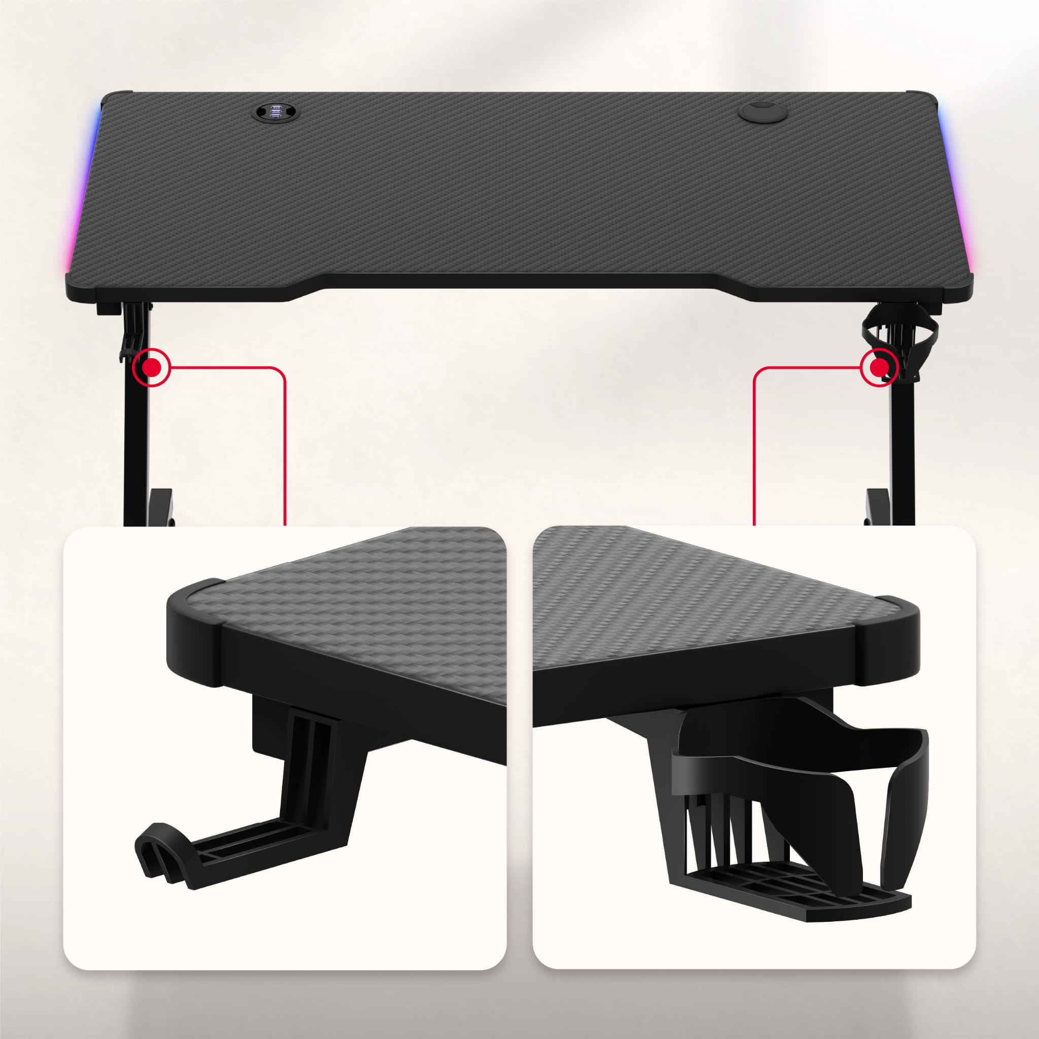 Escritorio para videojuegos Huzaro Hero 2.5 RGB LED de 120 cm