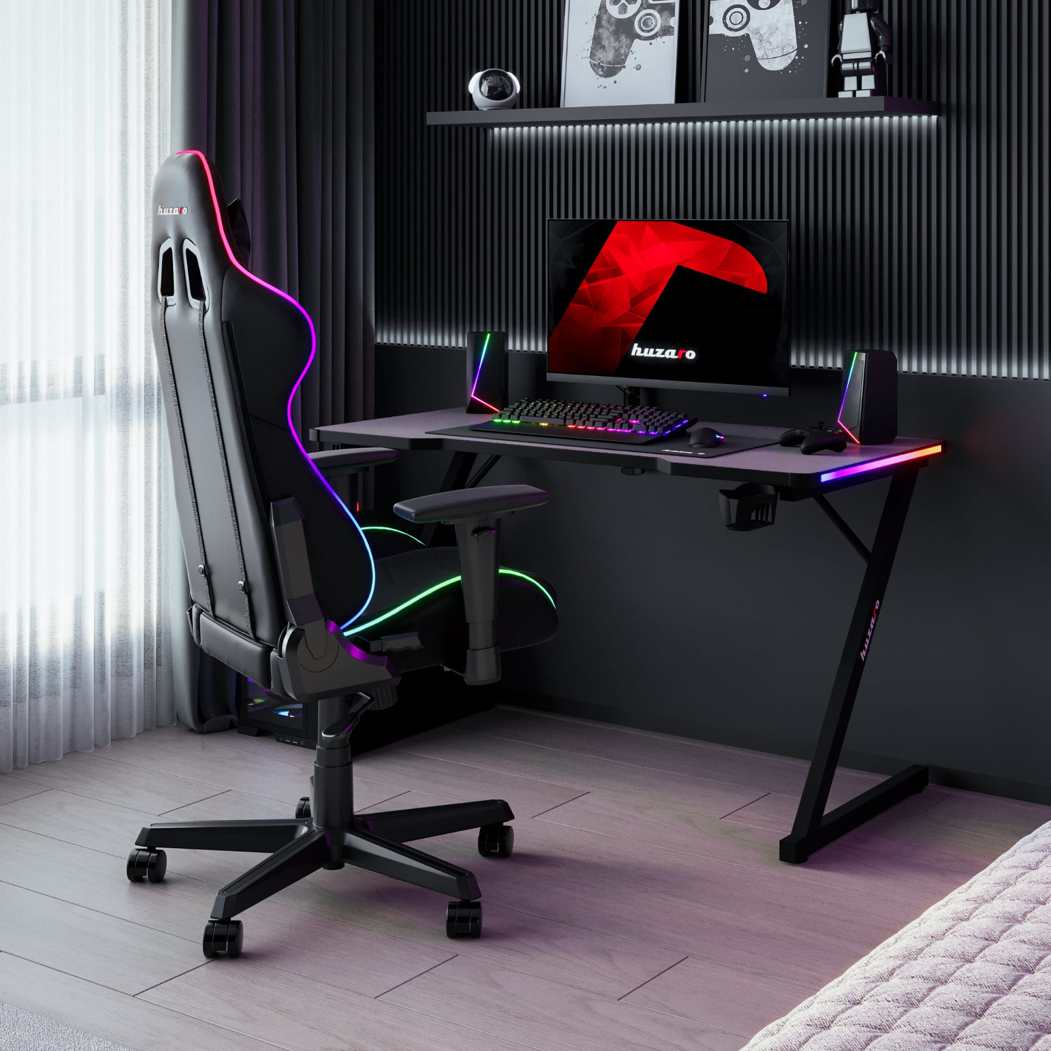 Escritorio para videojuegos Huzaro Hero 2.5 RGB LED de 120 cm