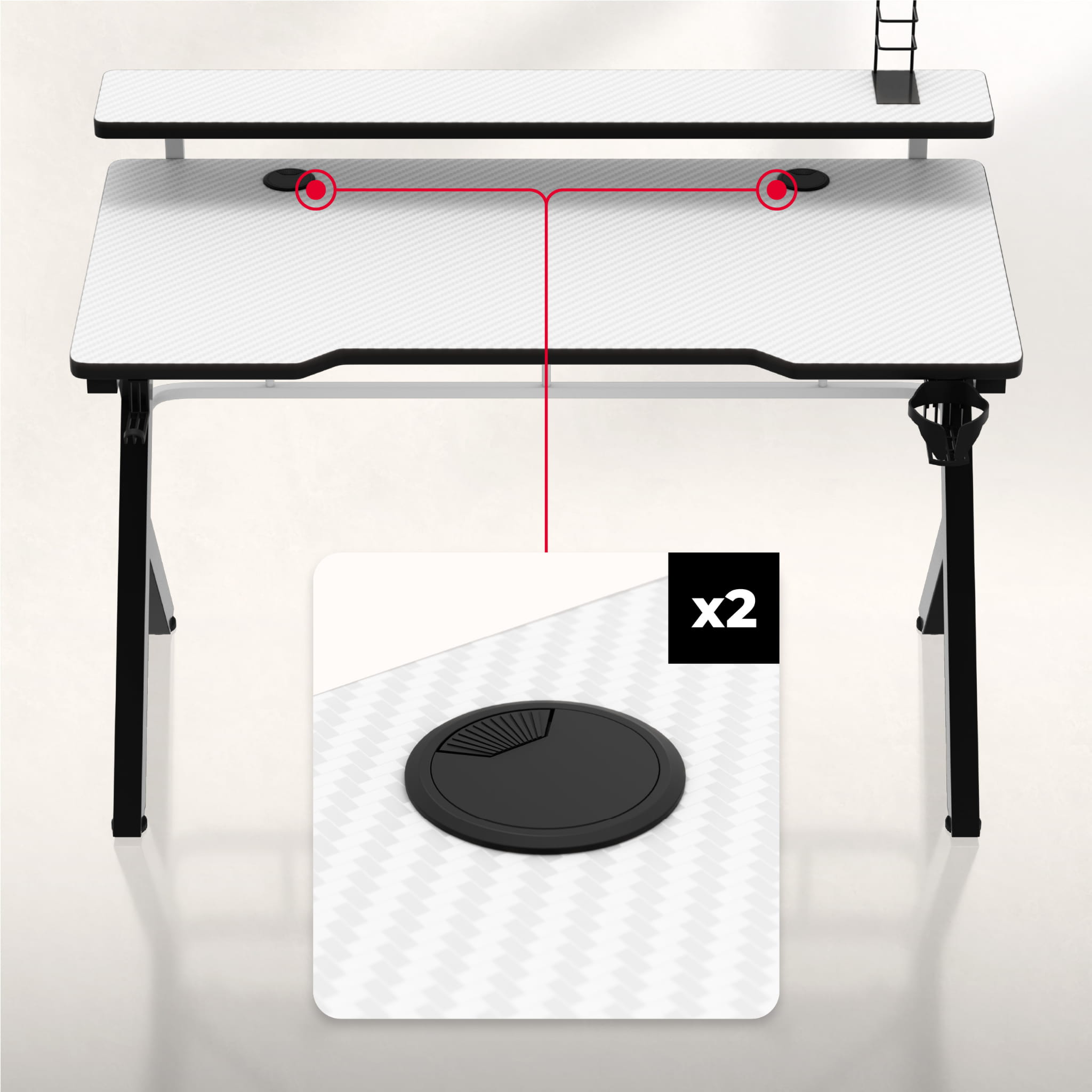 Escritorio para videojuegos Huzaro Hero 5.0 Blanco 120 cm
