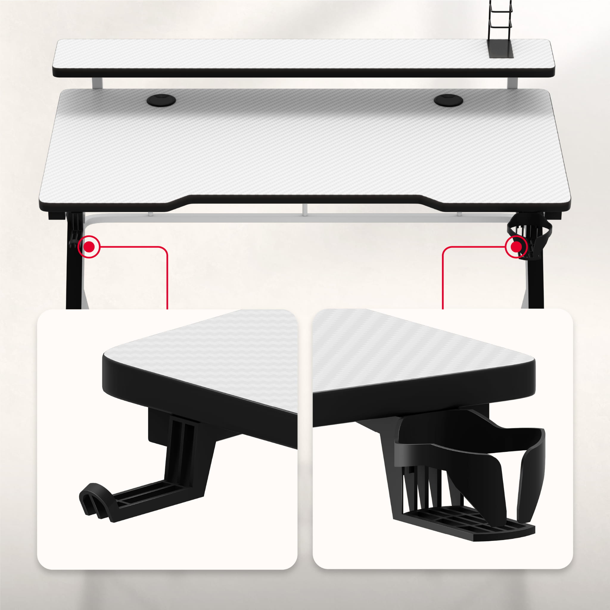 Escritorio para videojuegos Huzaro Hero 5.0 Blanco 120 cm