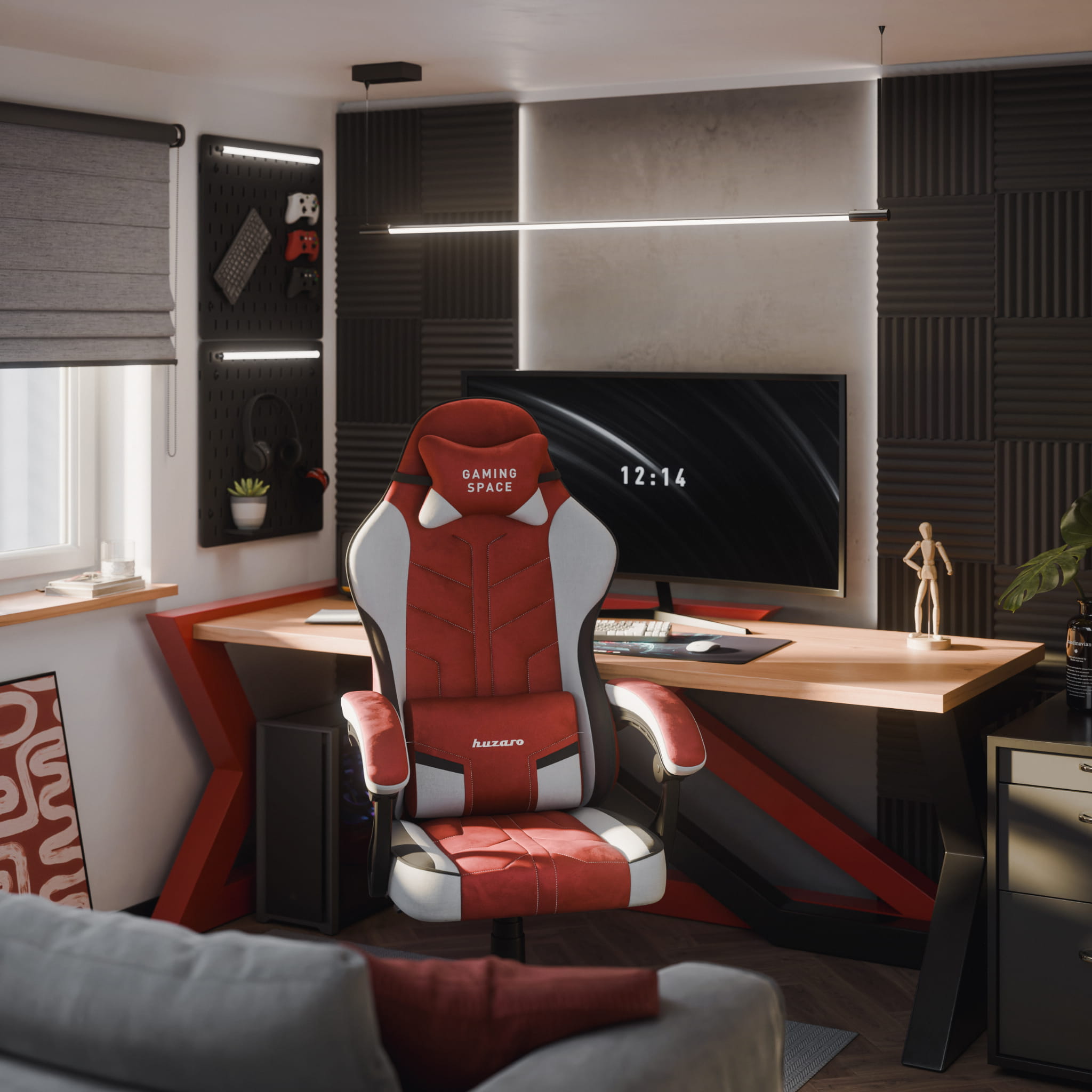 Sillón gaming de terciopelo Huzaro Force 2.7 Rojo