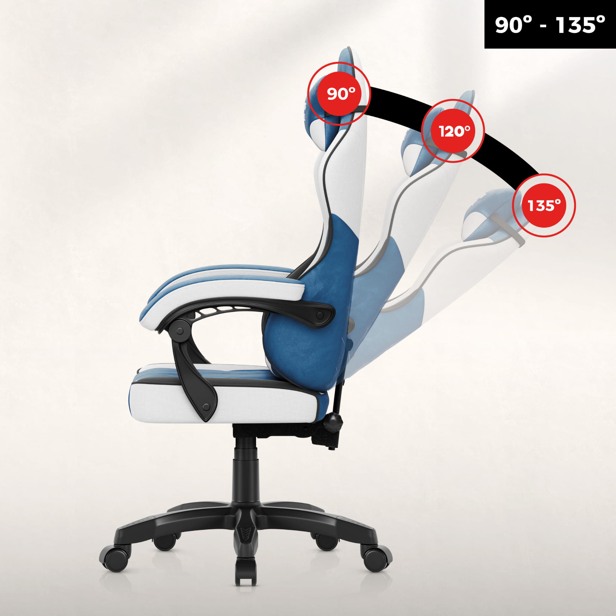 Sillón gaming de terciopelo Huzaro Force 2.7 Blue