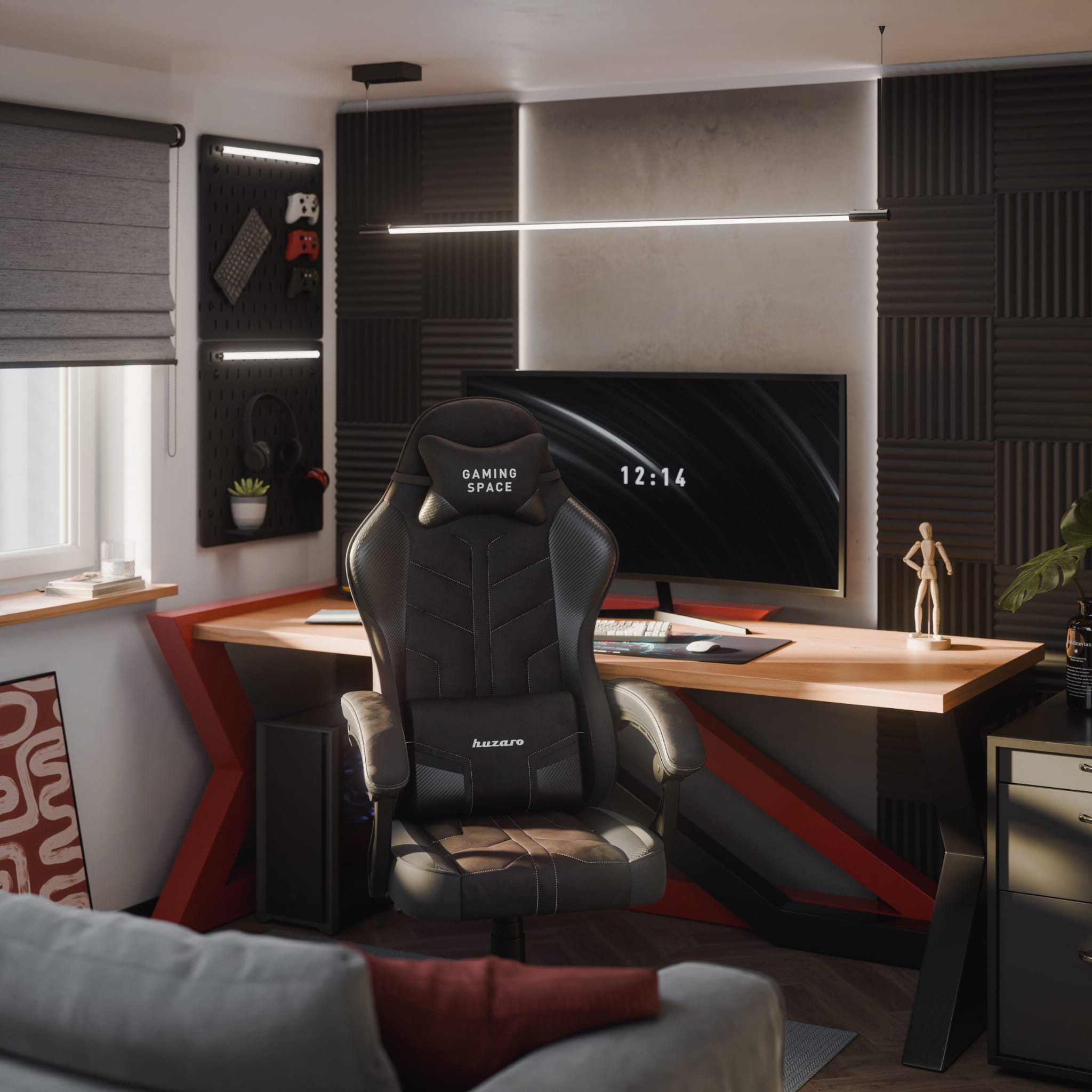 Sillón gaming de terciopelo Huzaro Force 2.7 Black Carbon