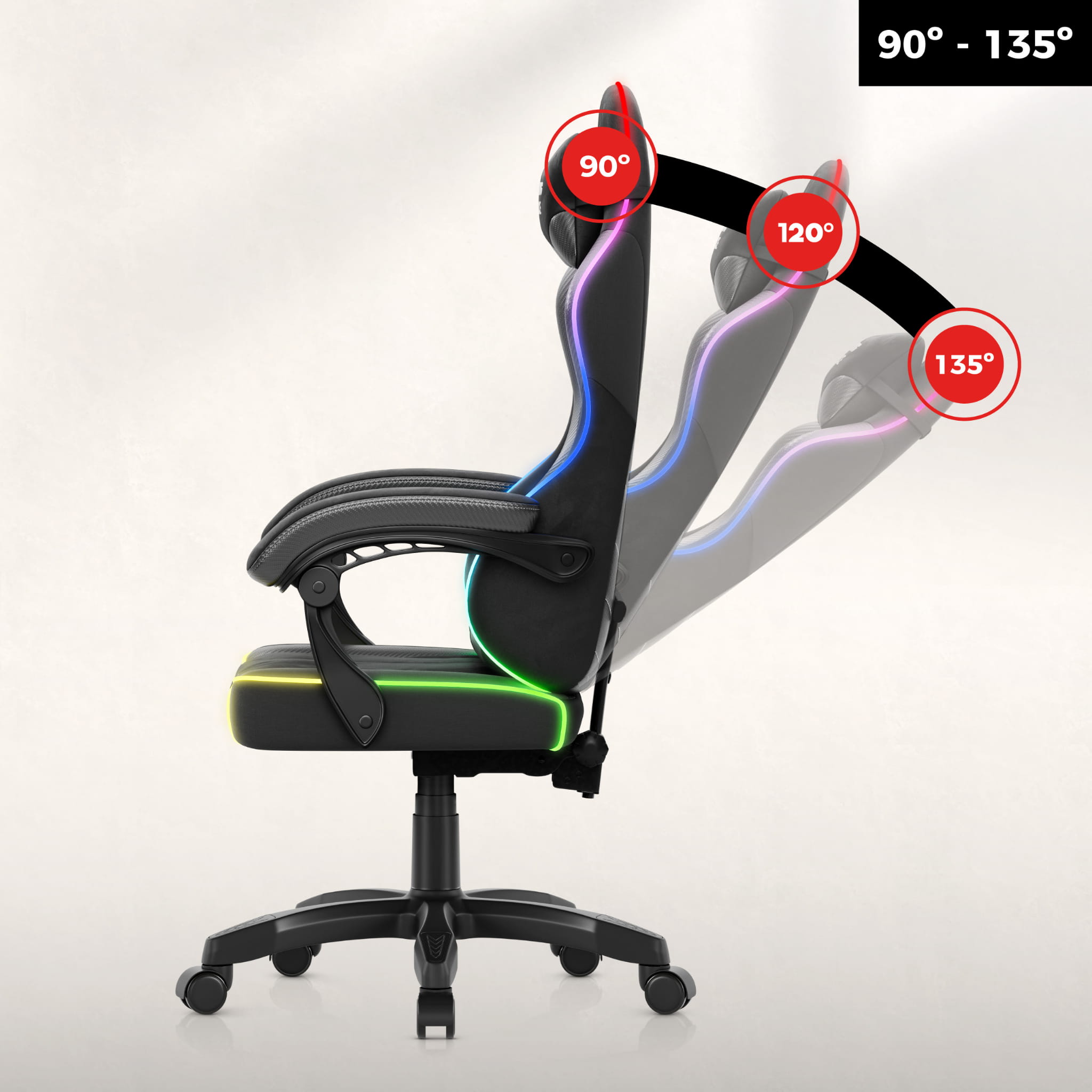 Sillón gaming de terciopelo Huzaro Force 2.7 RGB Black