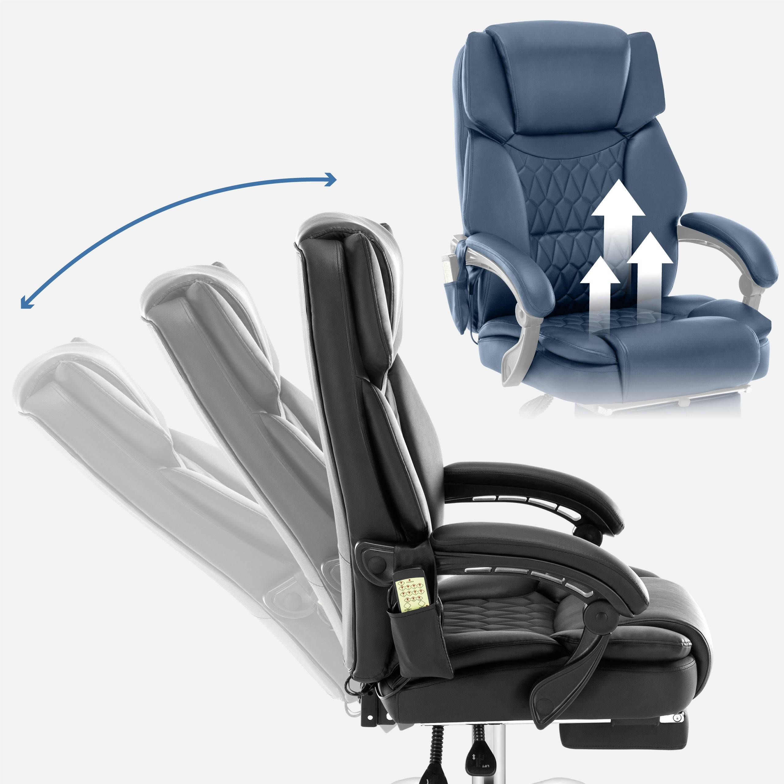 Sillón de oficina con función de masaje y reposapiés Mark Adler Boss 6.0