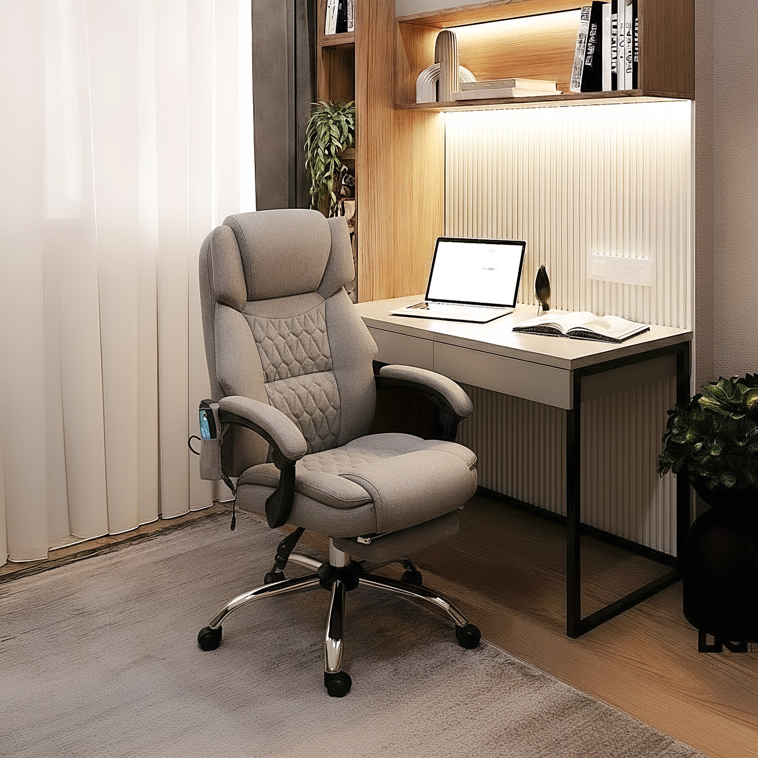 Sillón de oficina con función de masaje y reposapiés Mark Adler Boss 6.0 Grey