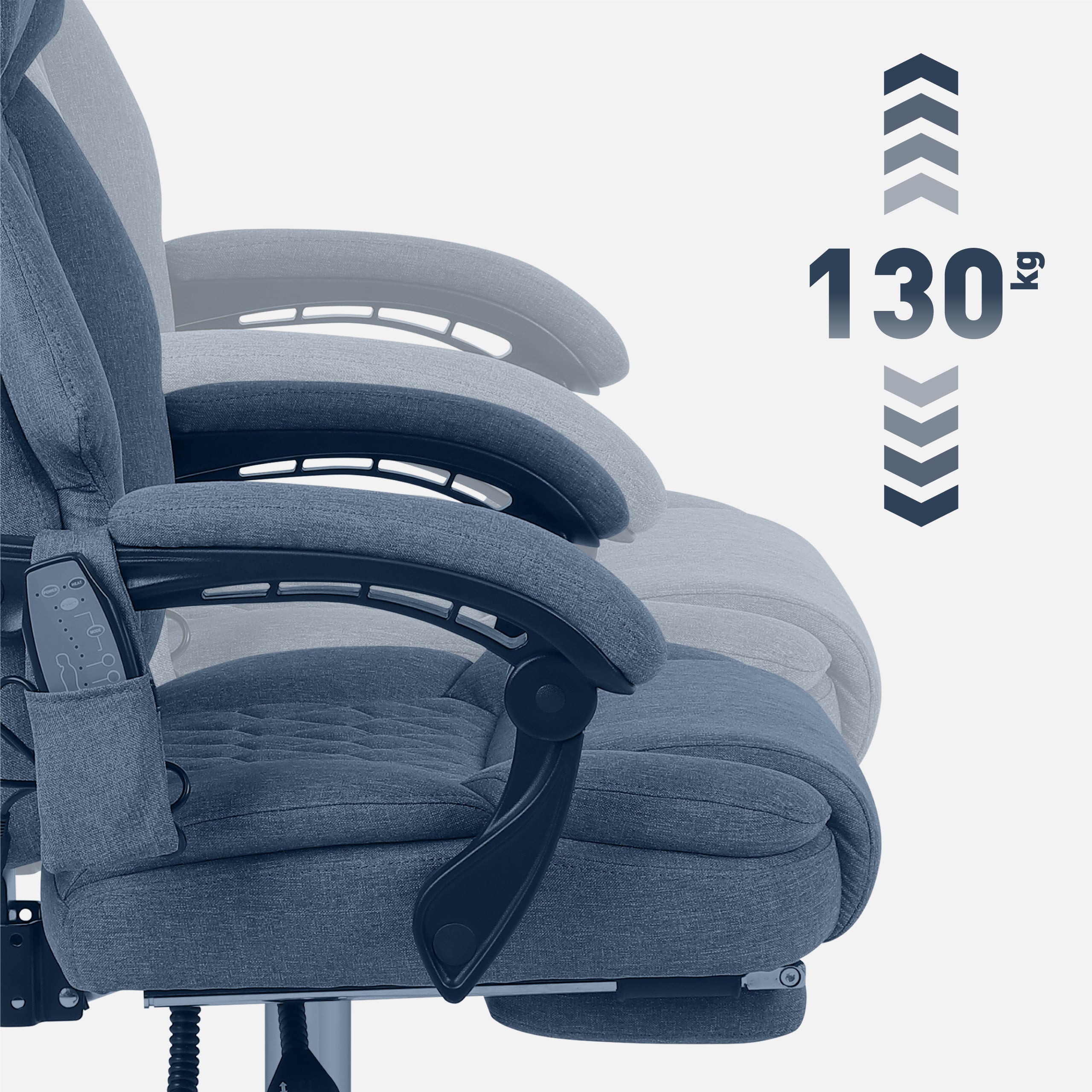 Sillón de oficina con función de masaje y reposapiés Mark Adler Boss 6.0 Grey
