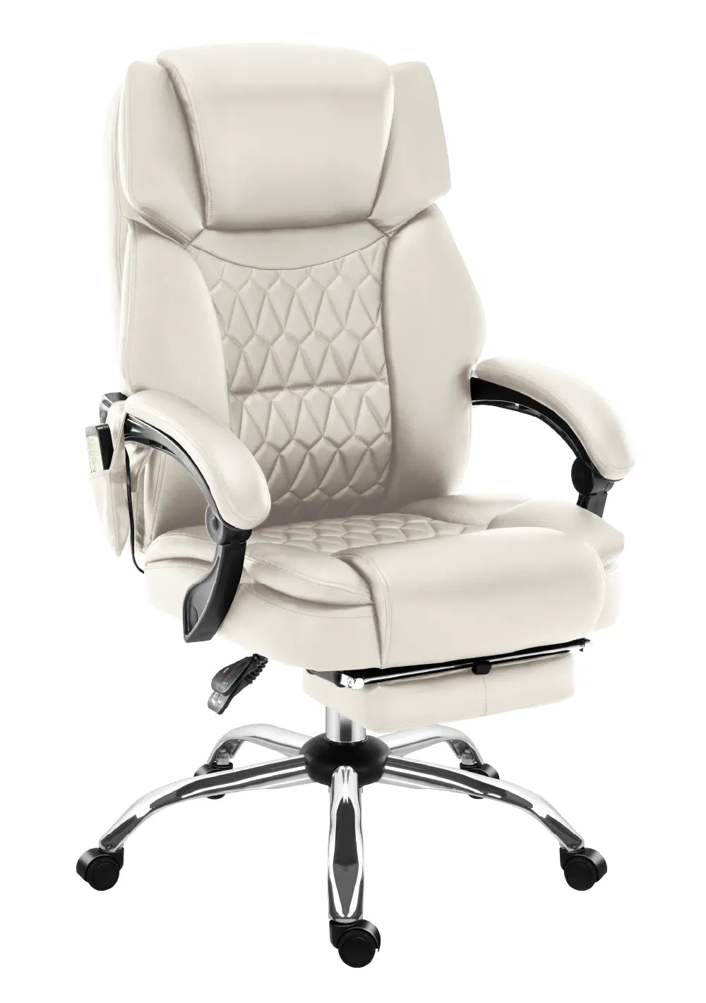 Sillón de oficina con función de masaje y reposapiés Mark Adler Boss 6.0 Beige