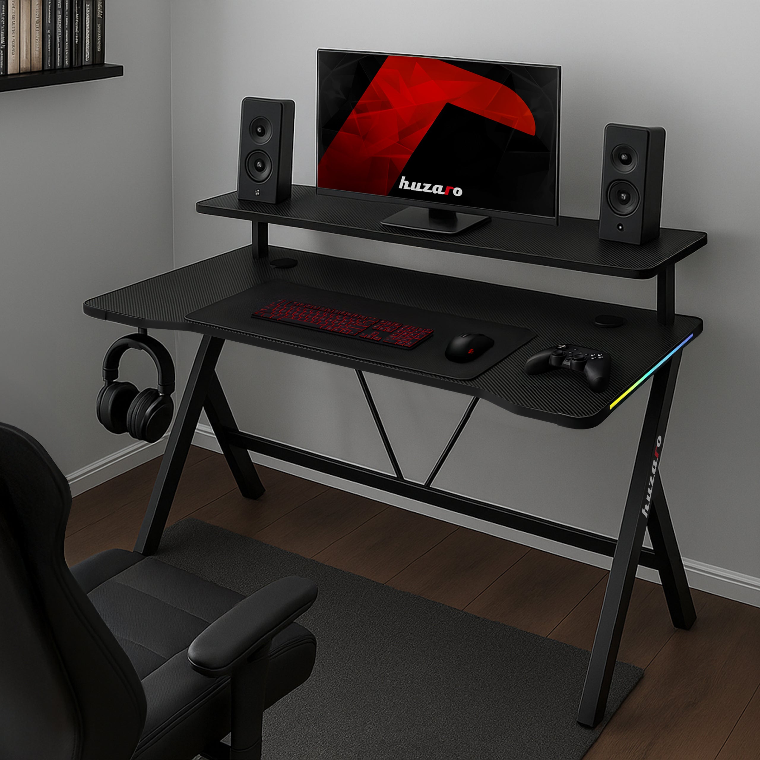 Escritorio gaming LED Huzaro Hero 1.9 RGB de 120 cm