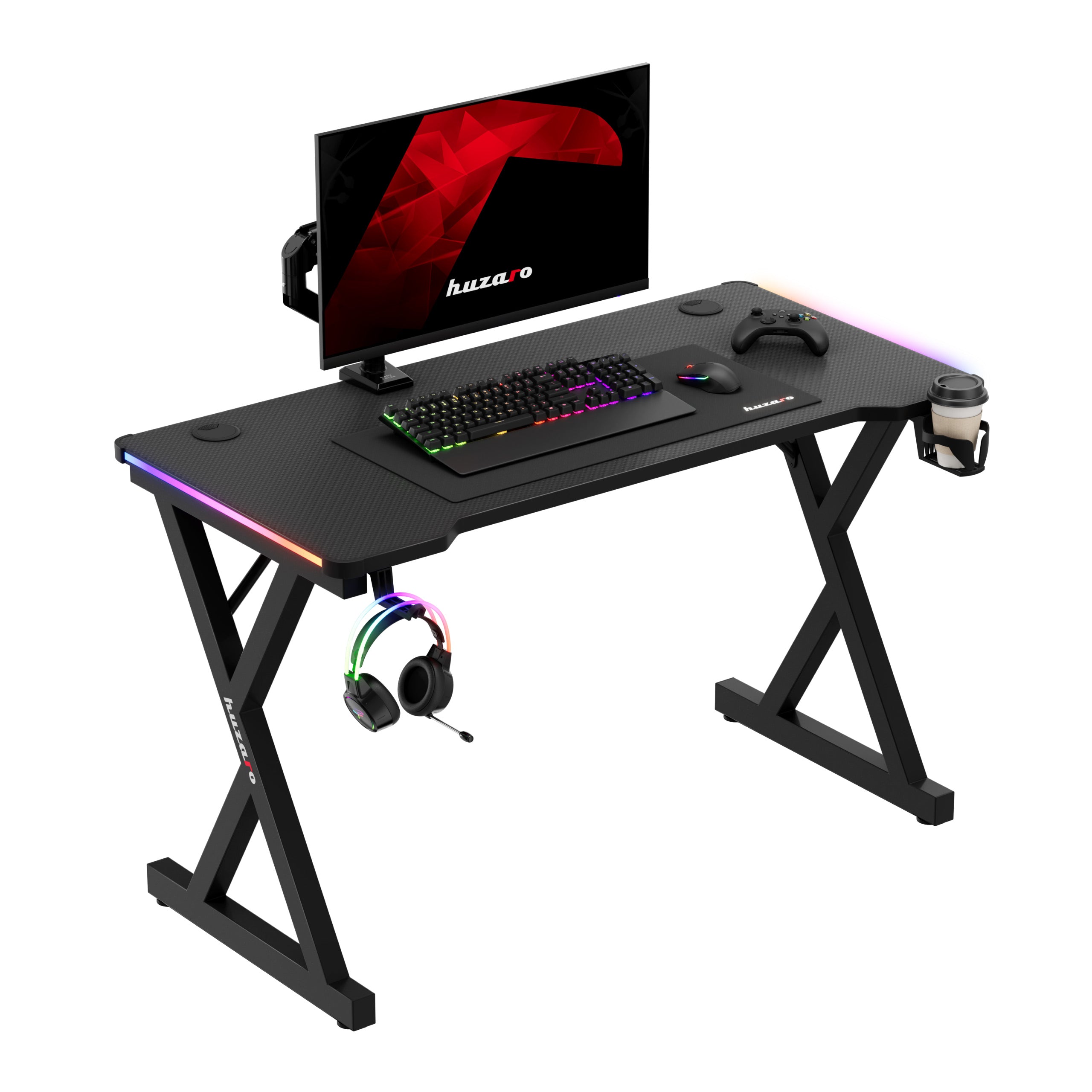 Escritorio gaming LED Huzaro Hero 2.3 RGB de 120 cm