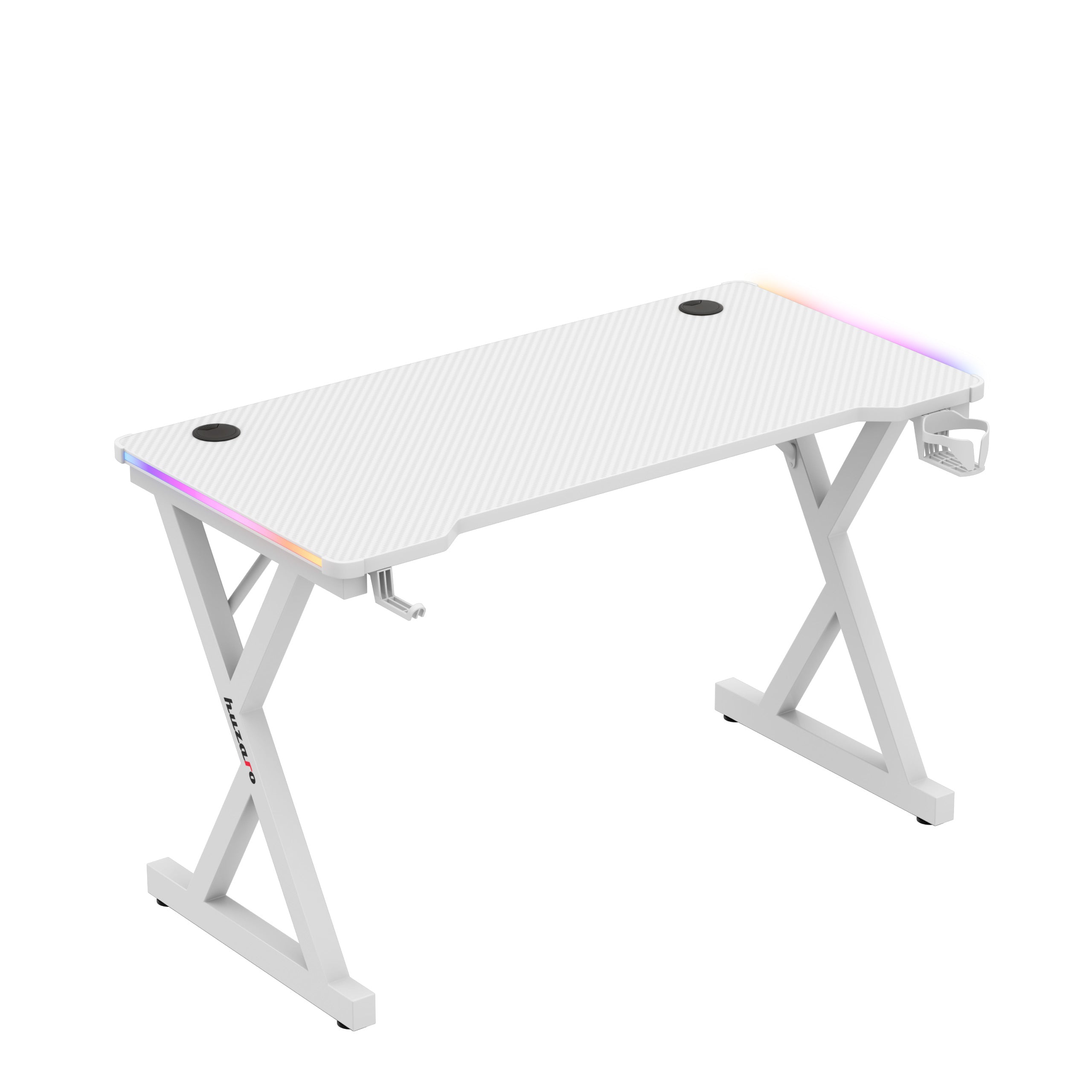 Escritorio gaming LED Huzaro Hero 2.3 RGB Blanco 120 cm