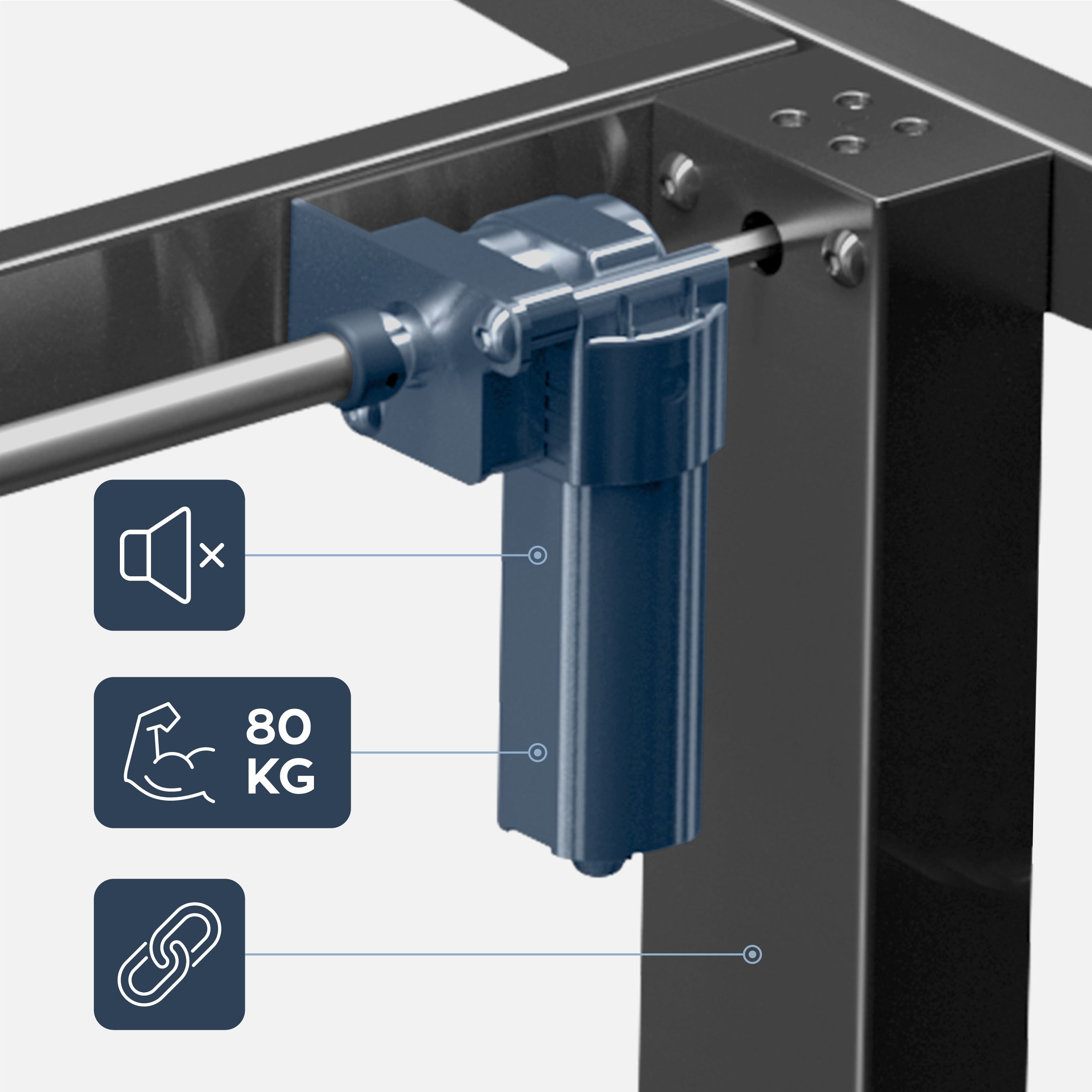 Estructura eléctrica para escritorio MARK ADLER Xeno 4.1 Black