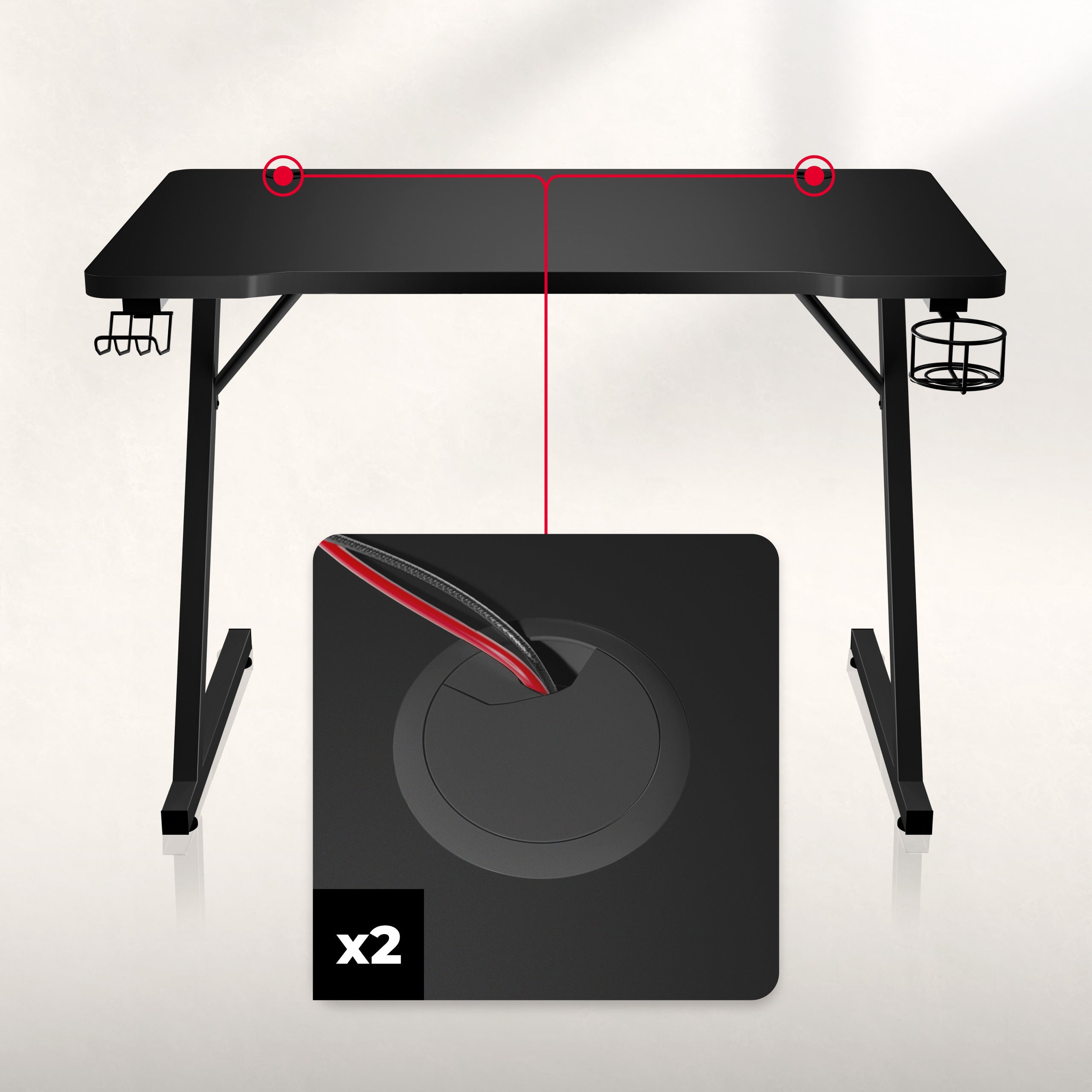 Escritorio para videojuegos Huzaro Hero 1.8 Black de 100 cm