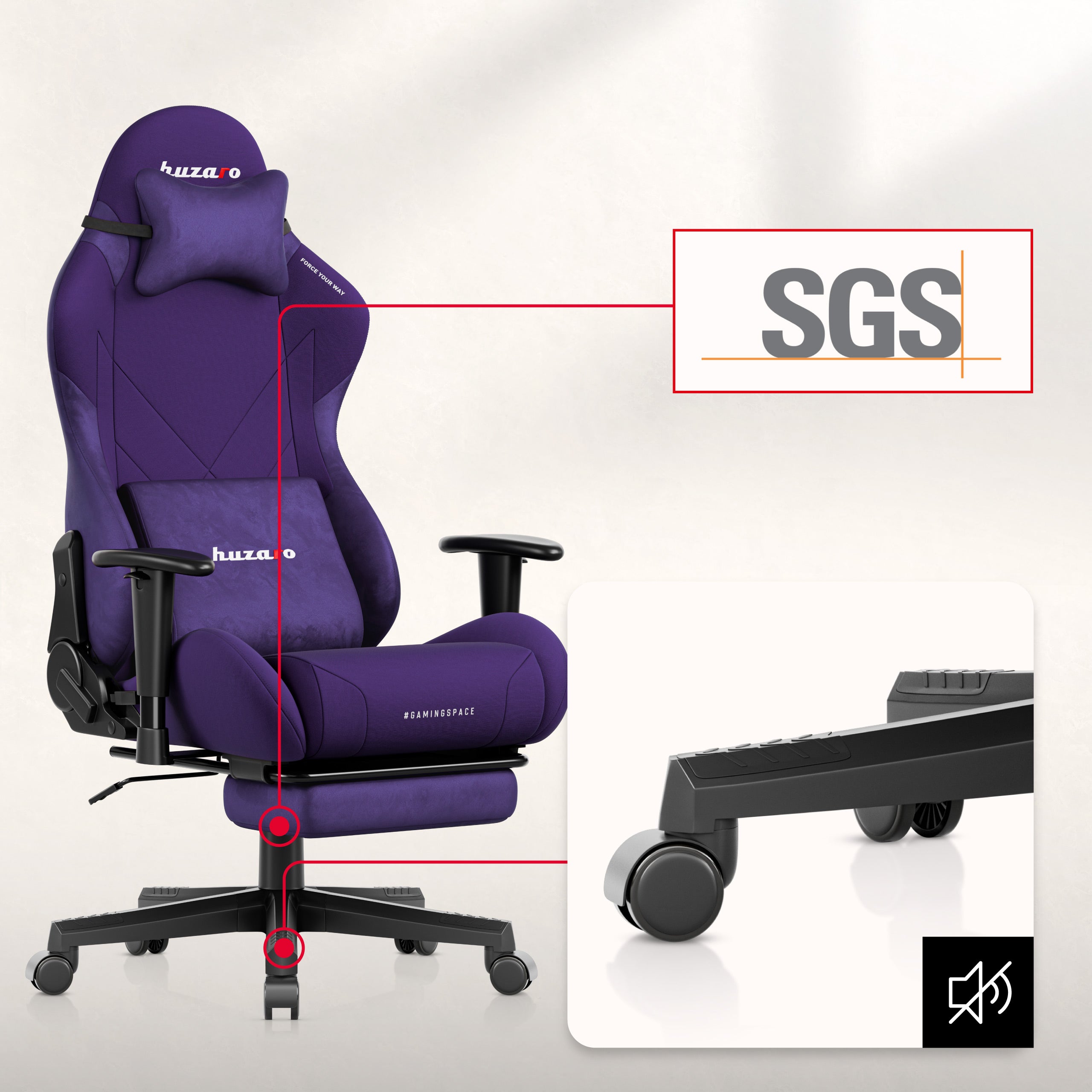 Sillón gaming Huzaro Force 5.7 Purple