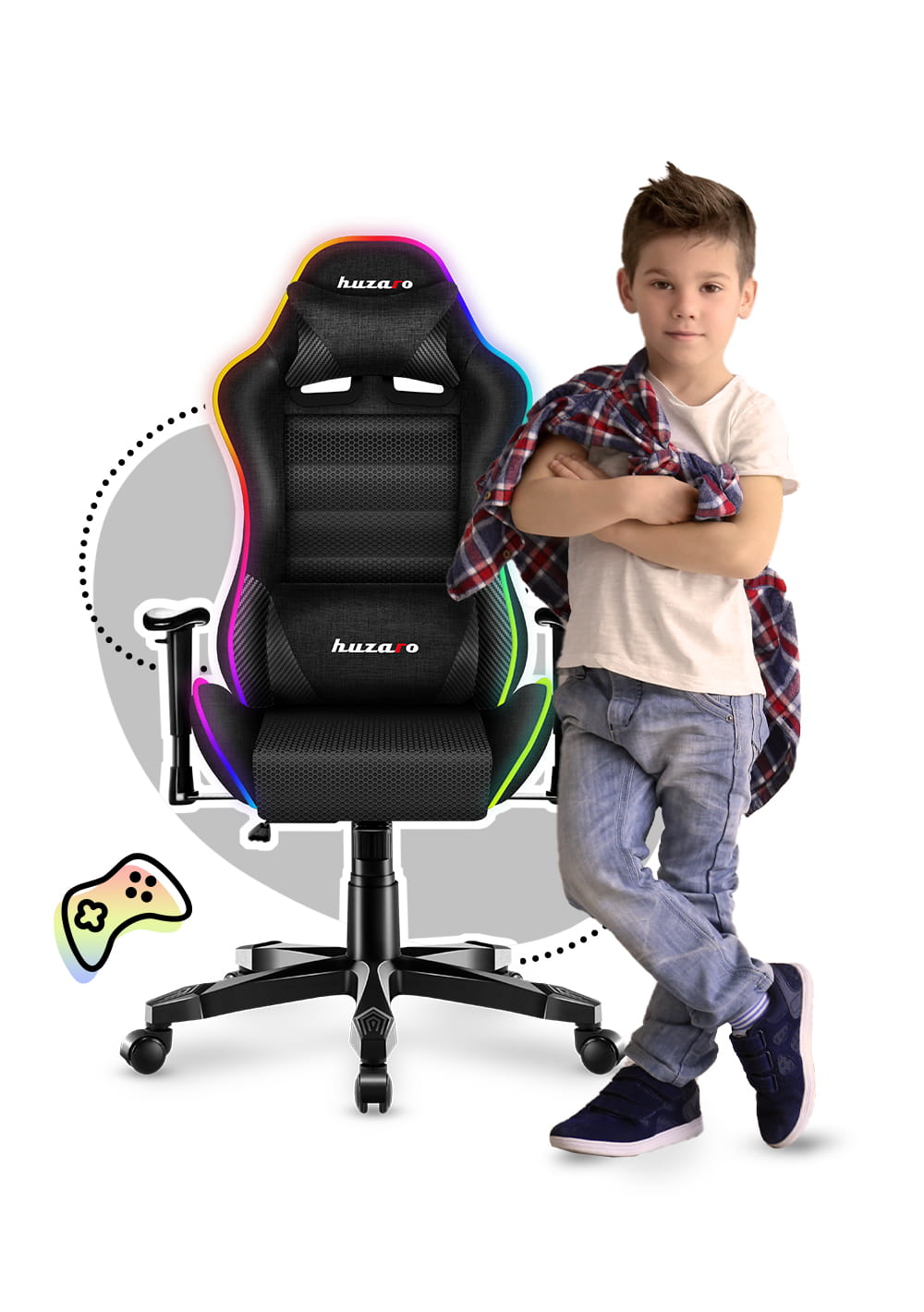 Sillón gaming para niños HUZARO RANGER 6.0 RGB Mesh