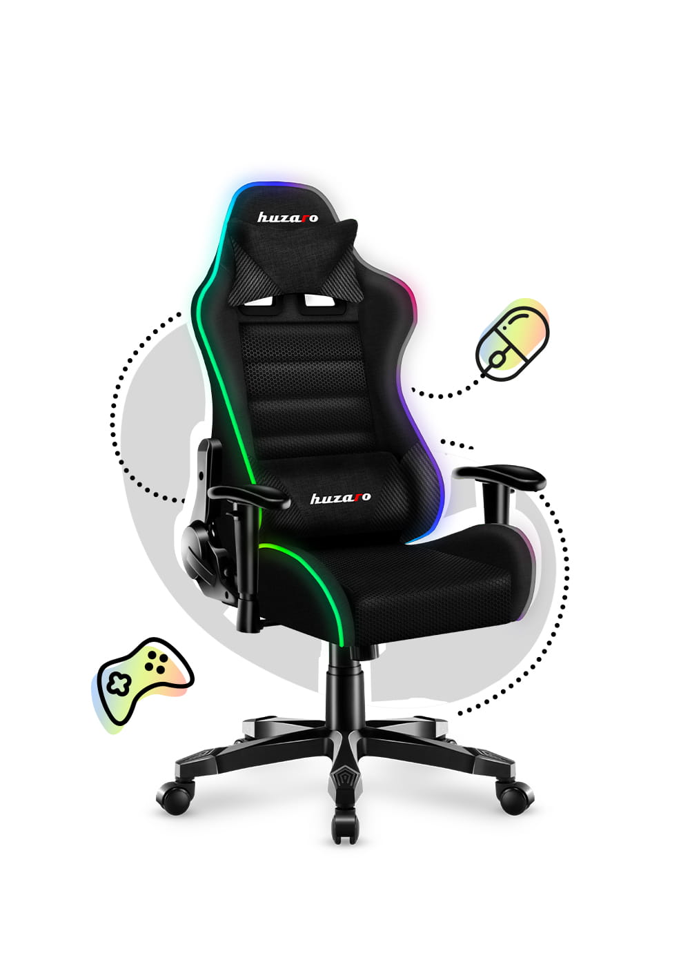 Sillón gaming para niños HUZARO RANGER 6.0 RGB Mesh