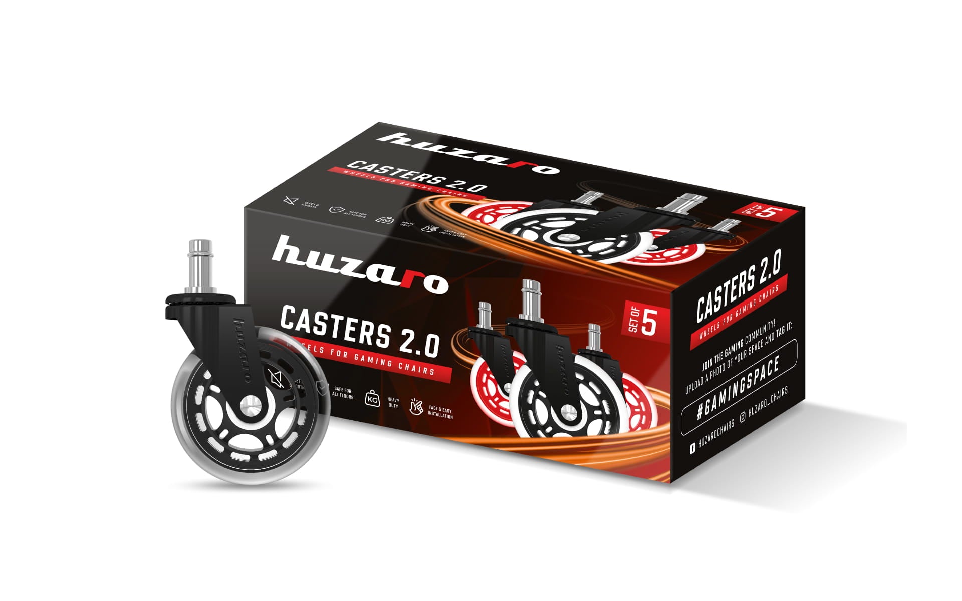 Ruedas para sillón Casters 2.0 Black