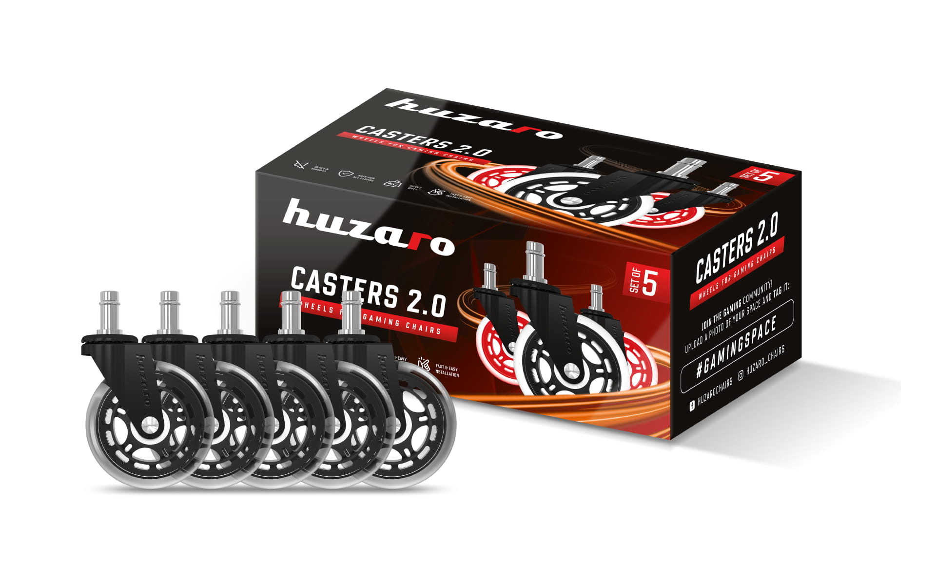 Ruedas para sillón Casters 2.0 Black