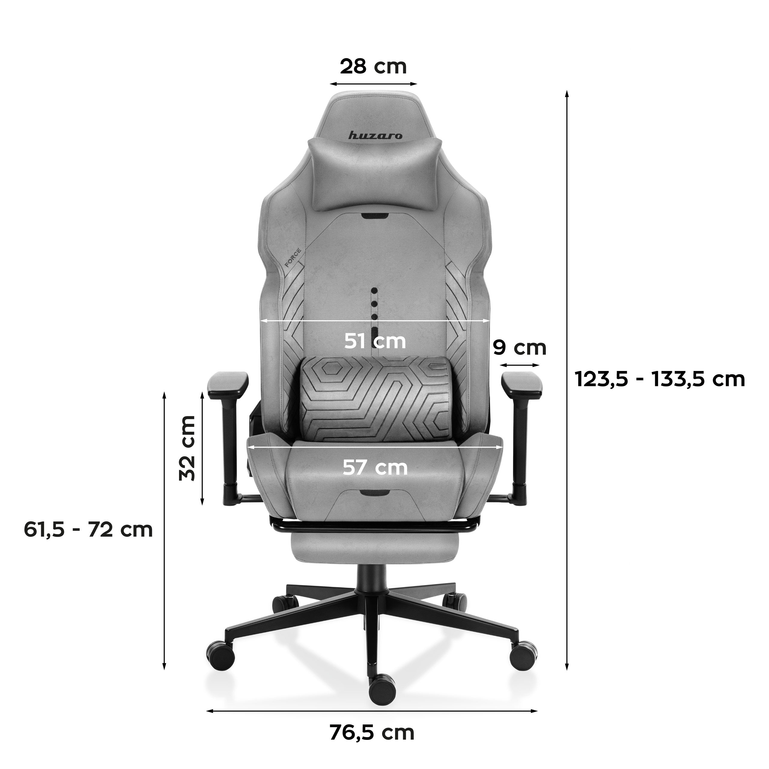 Sillón gaming HUZARO FORCE 8.1 gris