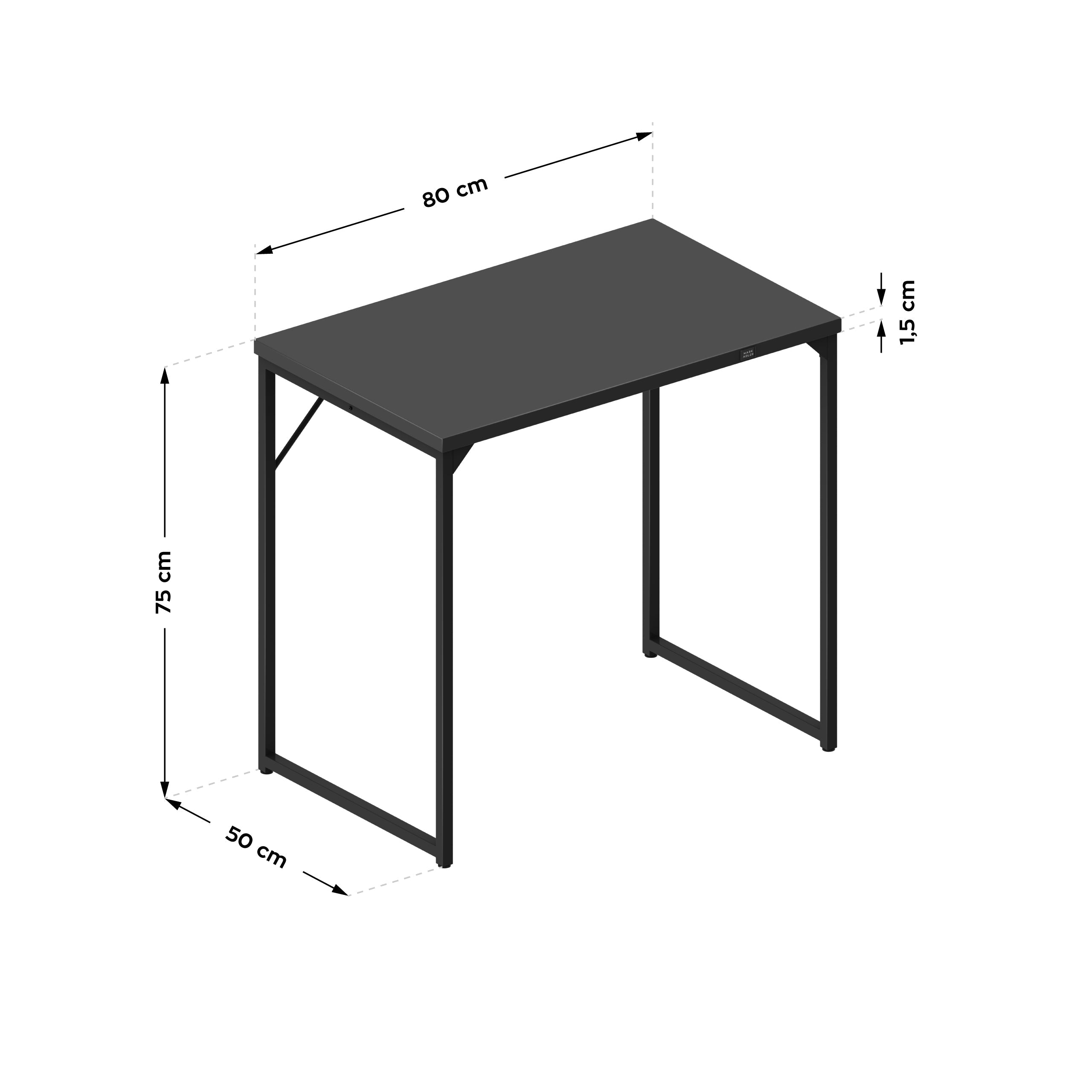 Escritorio pequeño Mark Adler Leader 1.3 Negro 80 cm