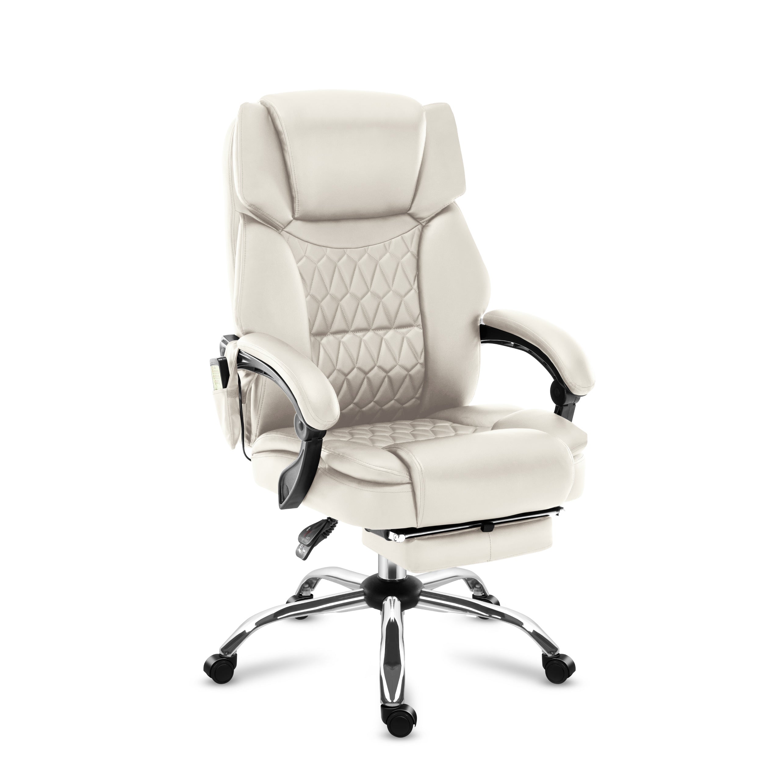 Sillón de oficina con función de masaje y reposapiés Mark Adler Boss 6.0 Beige