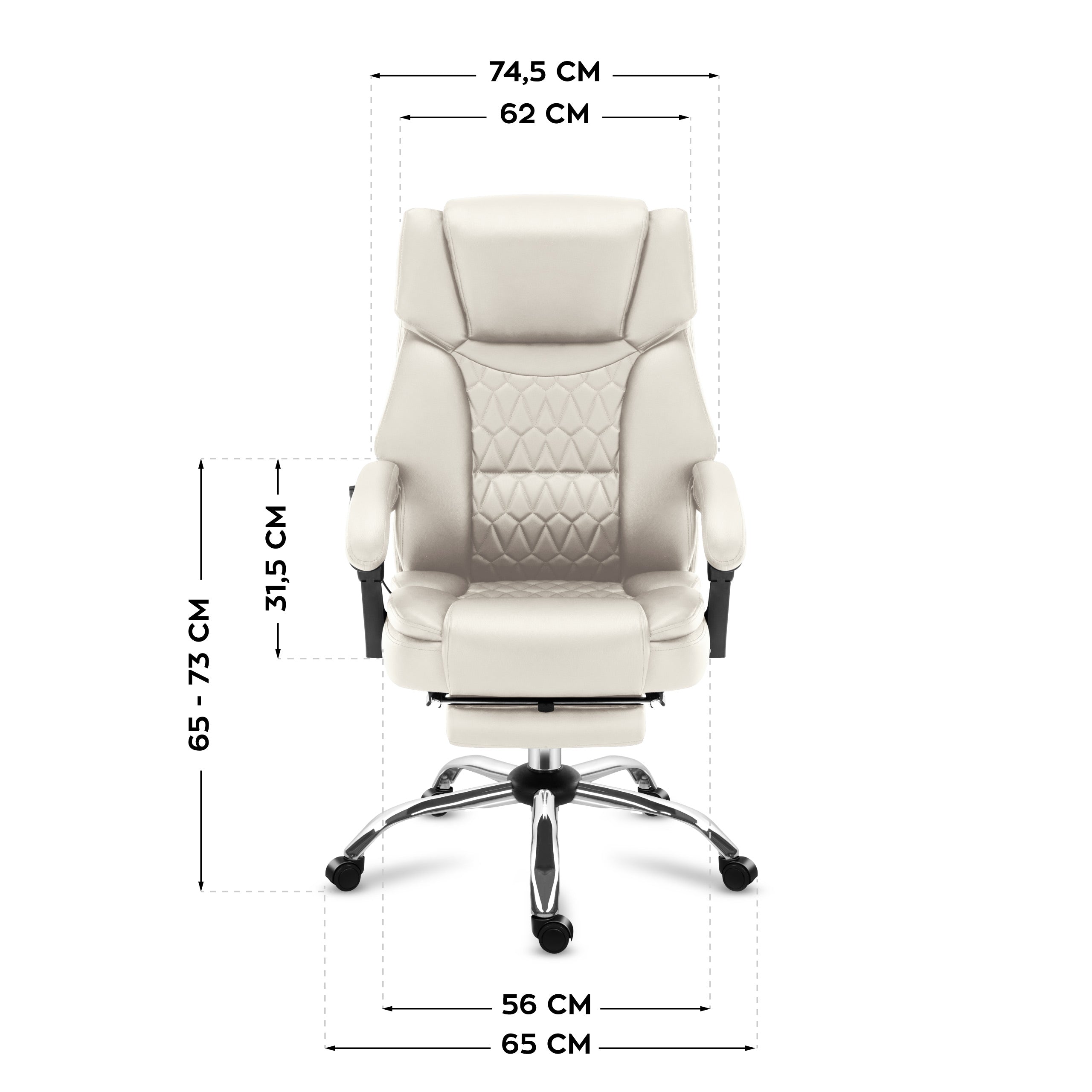 Sillón de oficina con función de masaje y reposapiés Mark Adler Boss 6.0 Beige