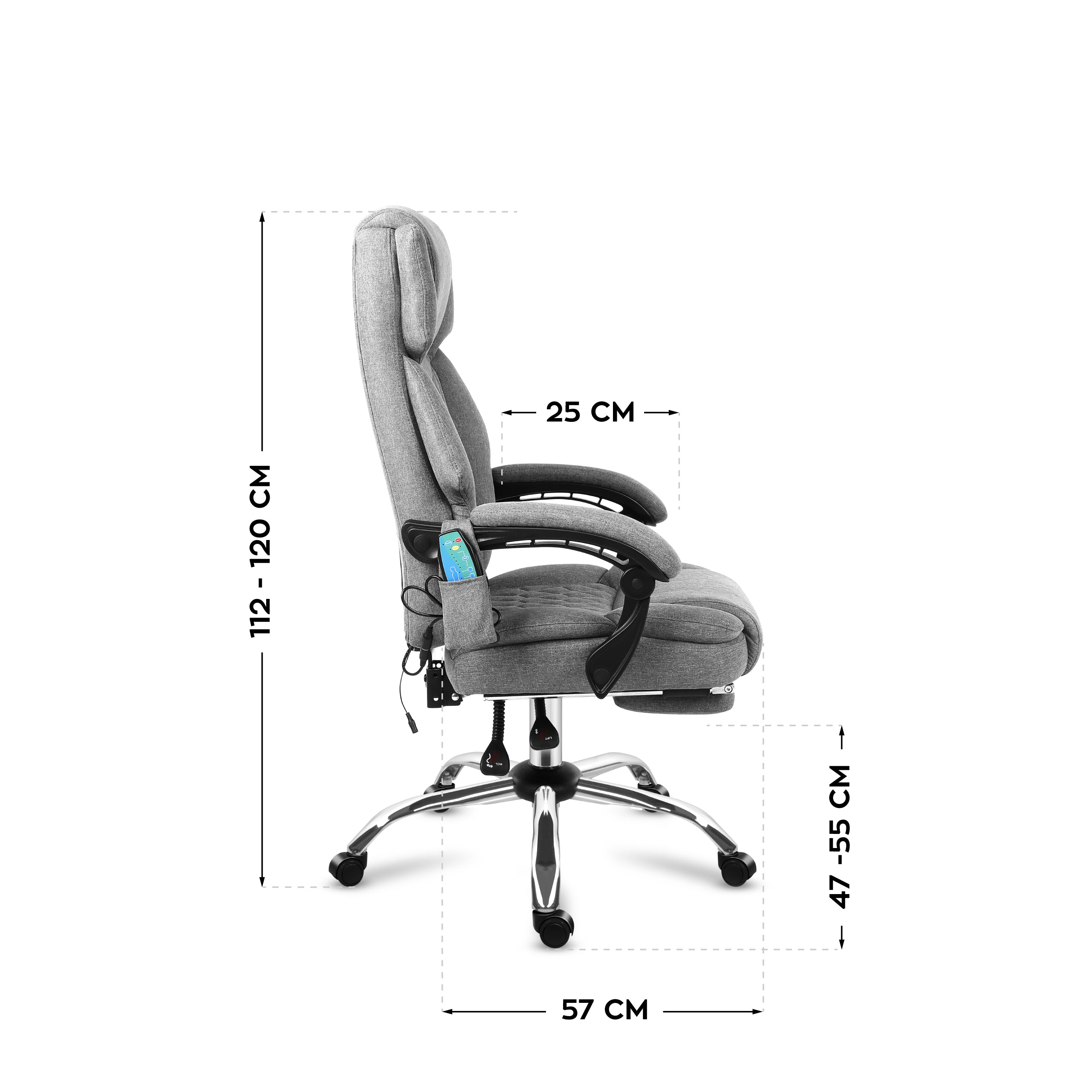Sillón de oficina con función de masaje y reposapiés Mark Adler Boss 6.0 Grey