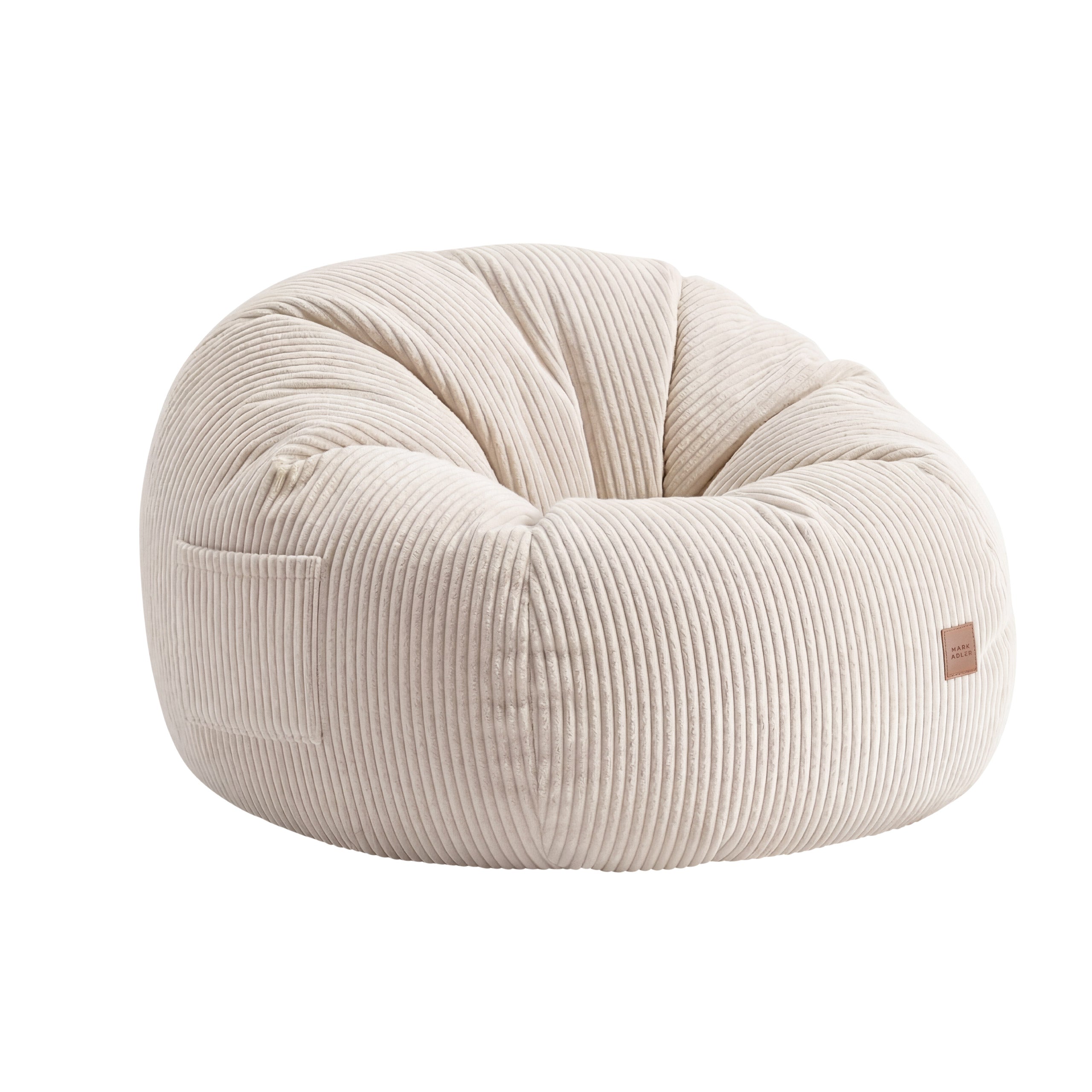 Sillón puf de pana con reposapiés Mark Adler Comfy 3.0 Beige