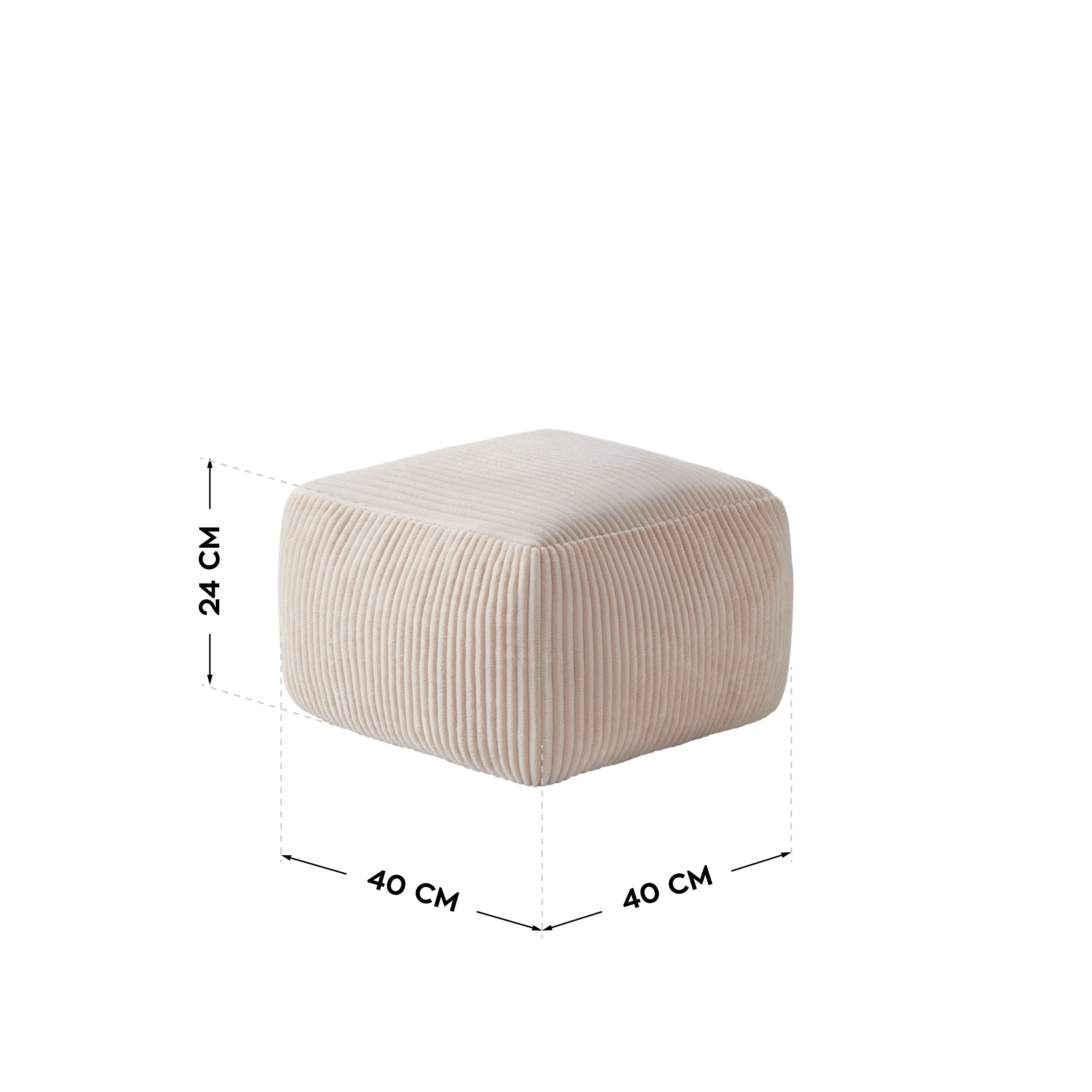 Sillón puf de pana con reposapiés Mark Adler Comfy 3.0 Beige