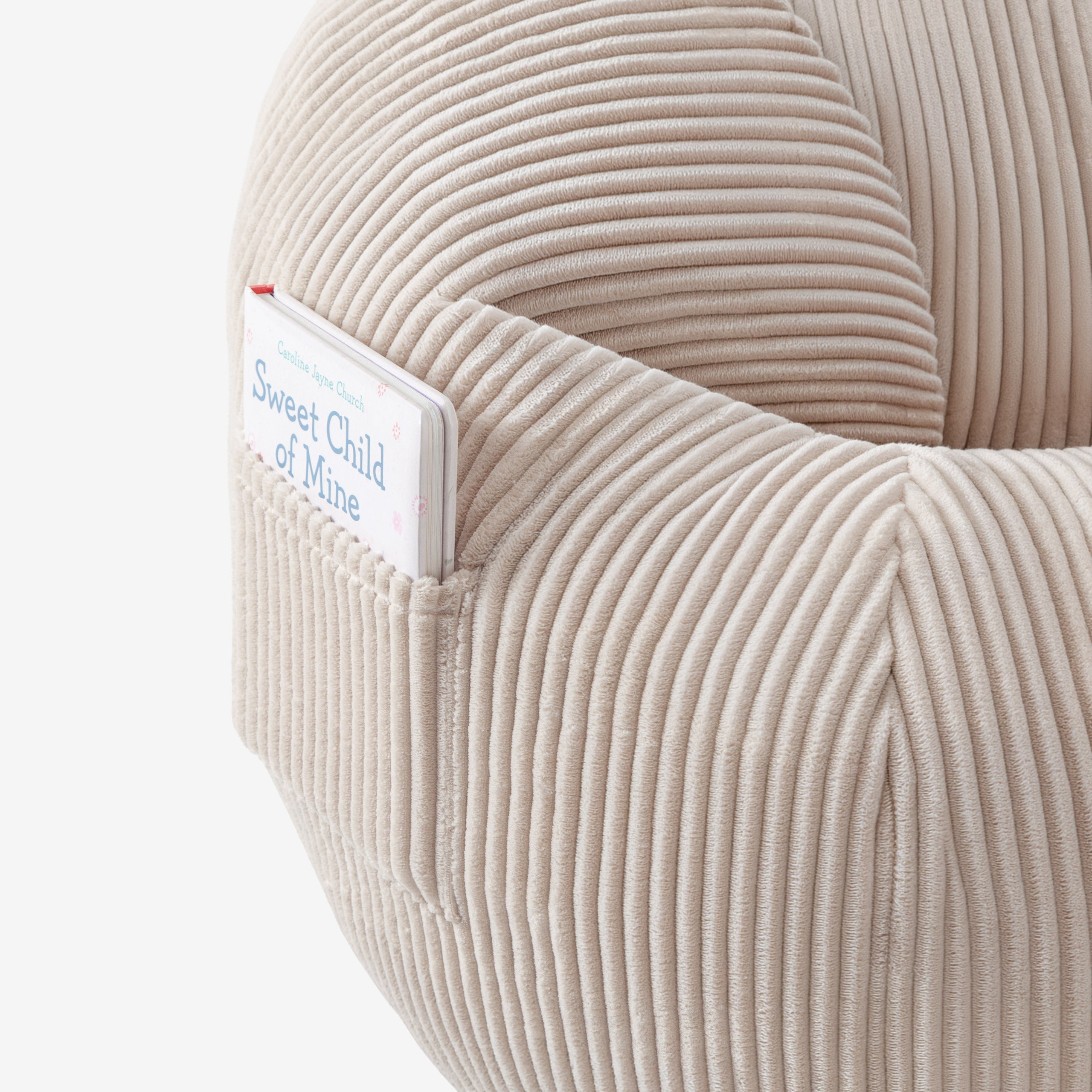 Sillón puf de pana con reposapiés Mark Adler Comfy 3.0 Beige