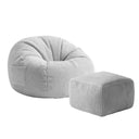 Sillón puf de pana con reposapiés Mark Adler Comfy 3.0 Grey