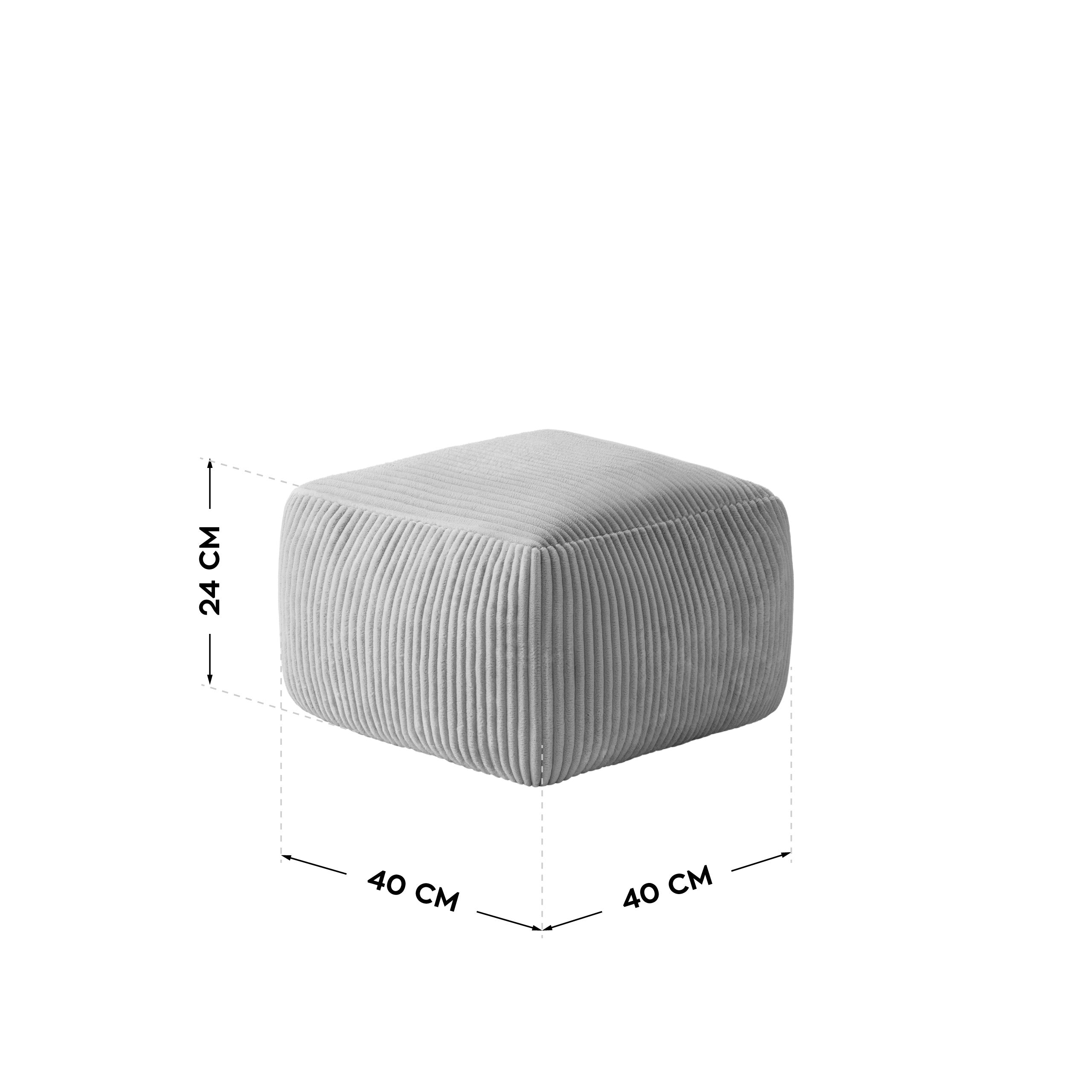 Sillón puf de pana con reposapiés Mark Adler Comfy 3.0 Grey