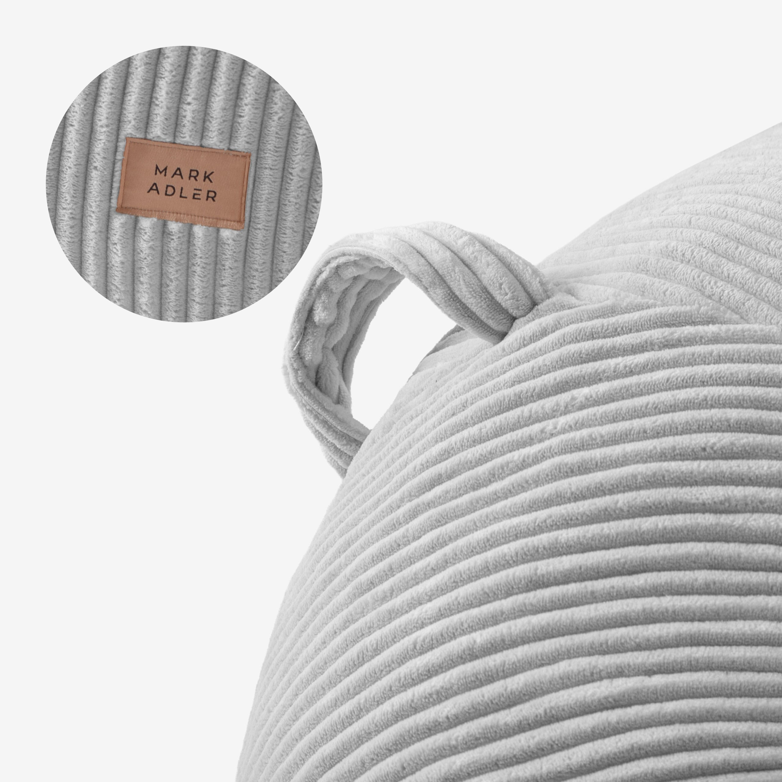 Sillón puf de pana con reposapiés Mark Adler Comfy 3.0 Grey