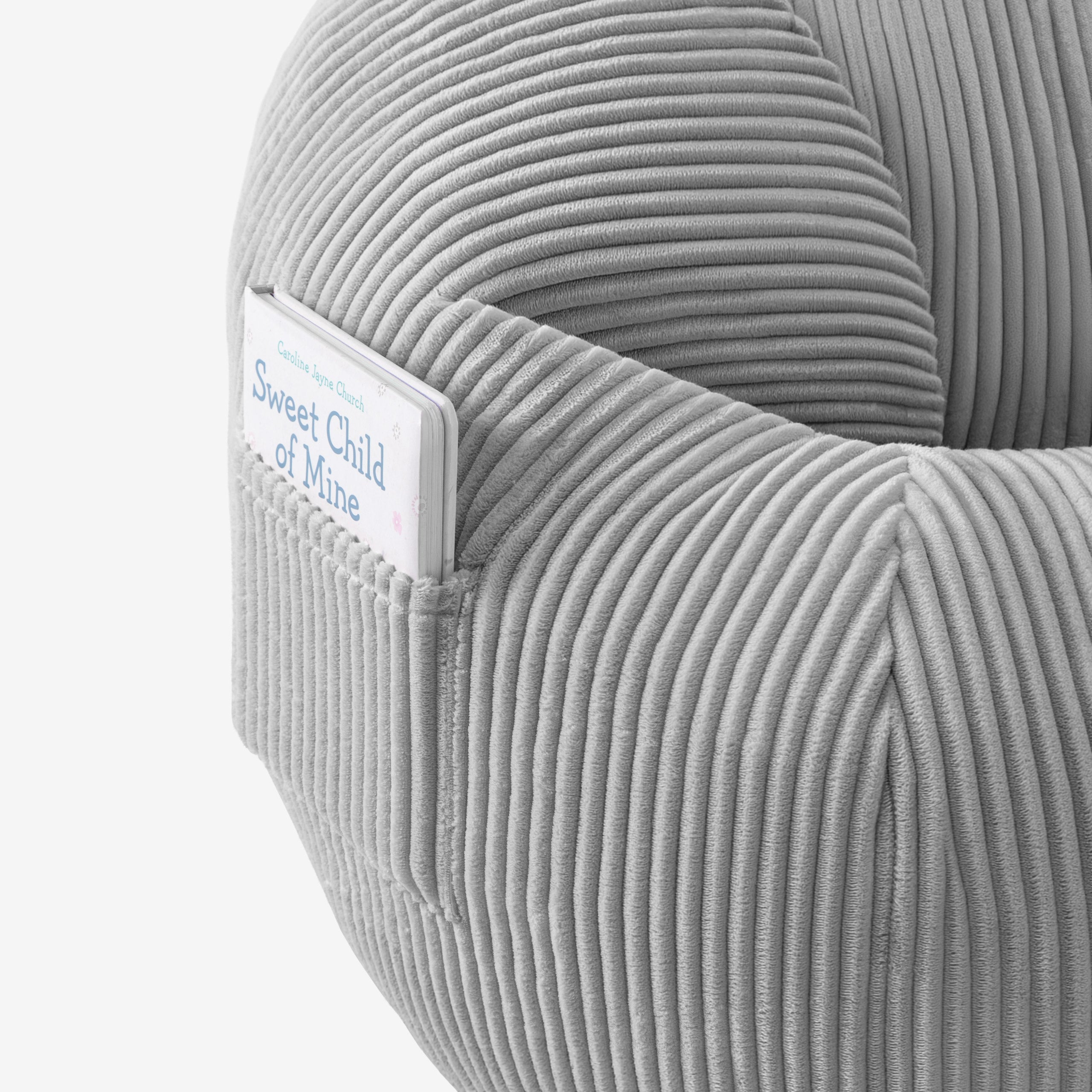 Sillón puf de pana con reposapiés Mark Adler Comfy 3.0 Grey