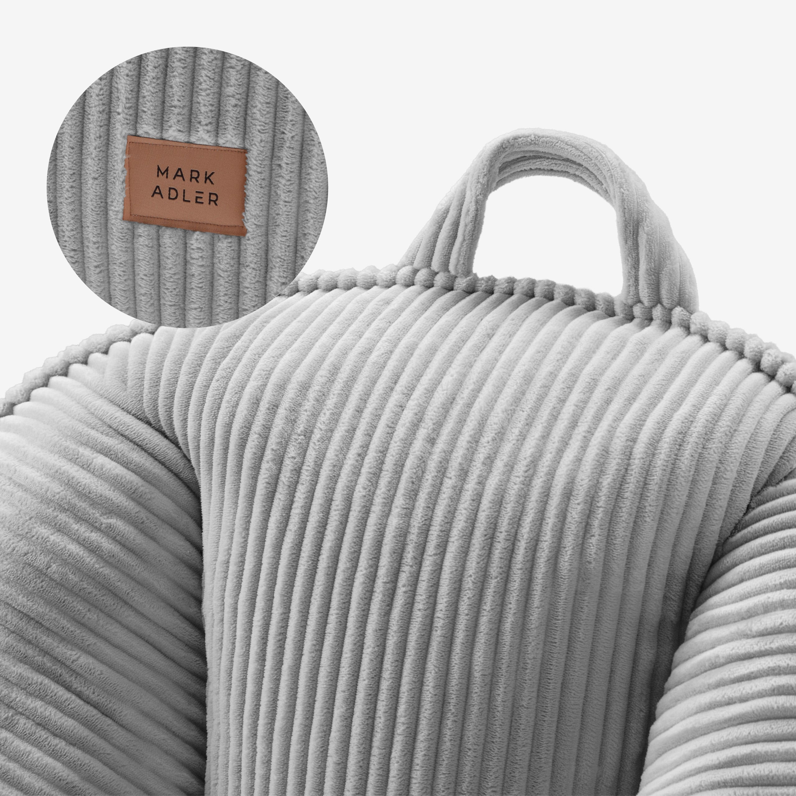 Puf con respaldo de pana Mark Adler Comfy 4.0 Grey