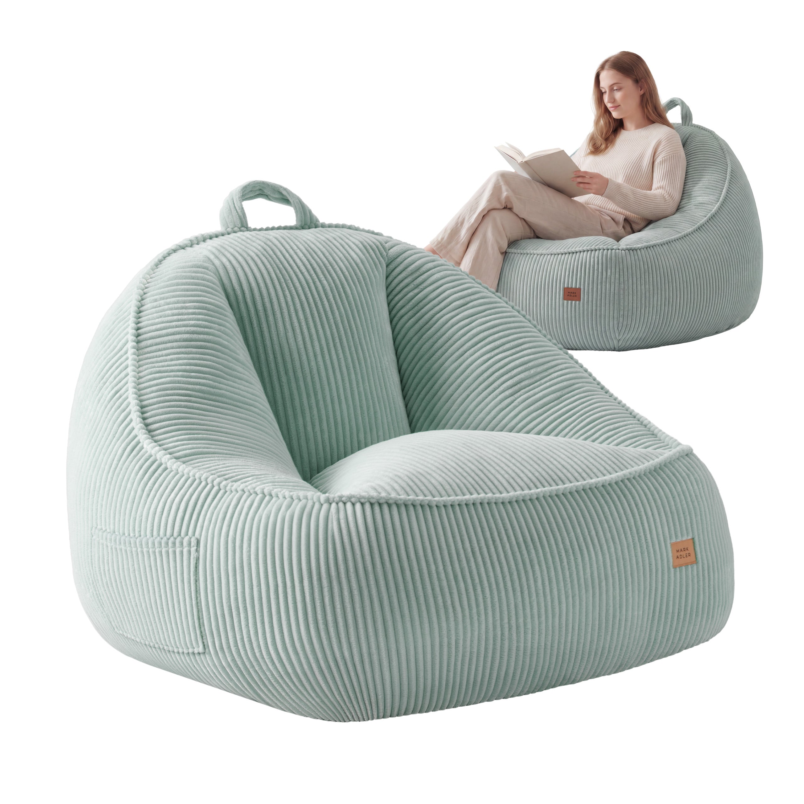 Puf con respaldo de pana Mark Adler Comfy 4.0 Sage