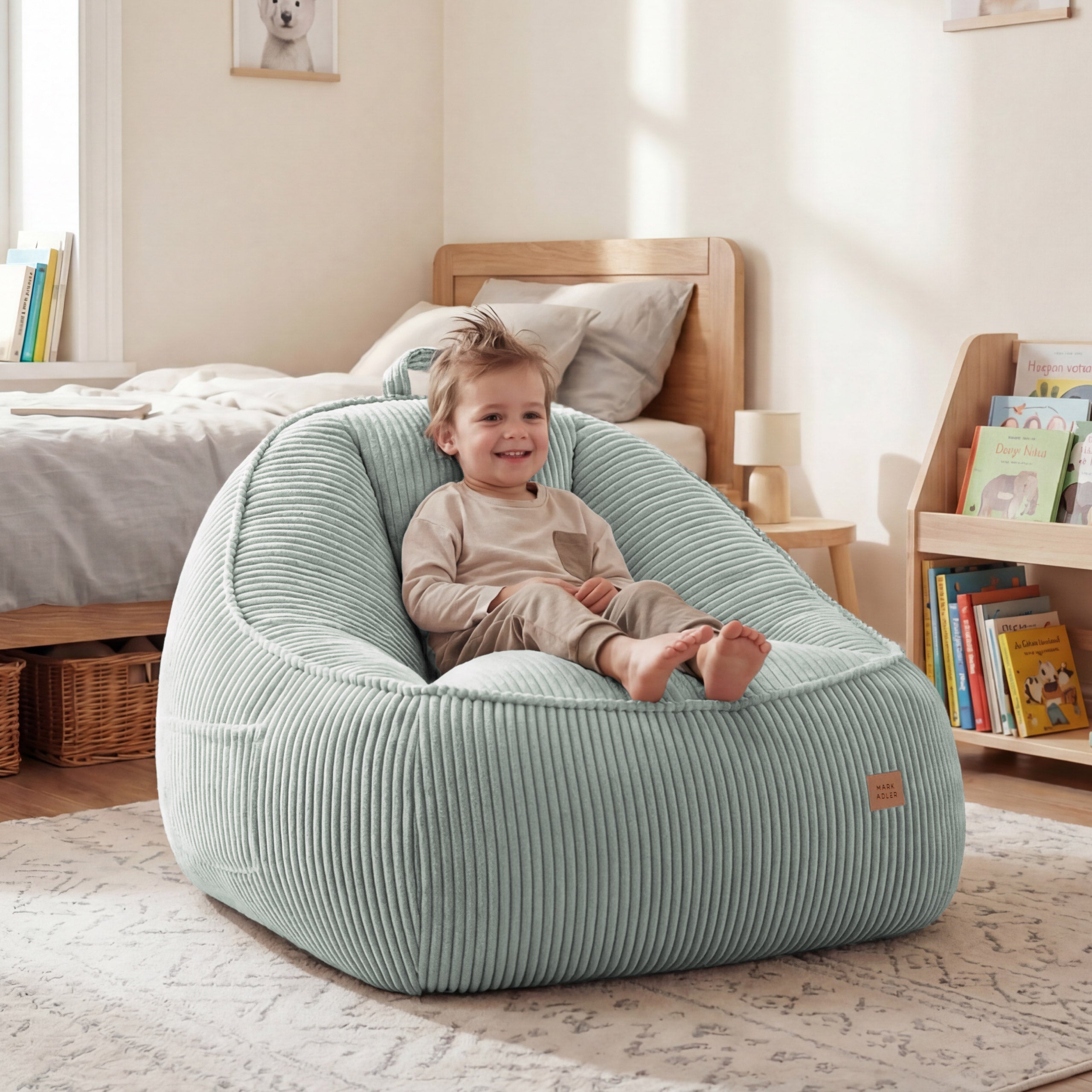 Puf con respaldo de pana Mark Adler Comfy 4.0 Sage