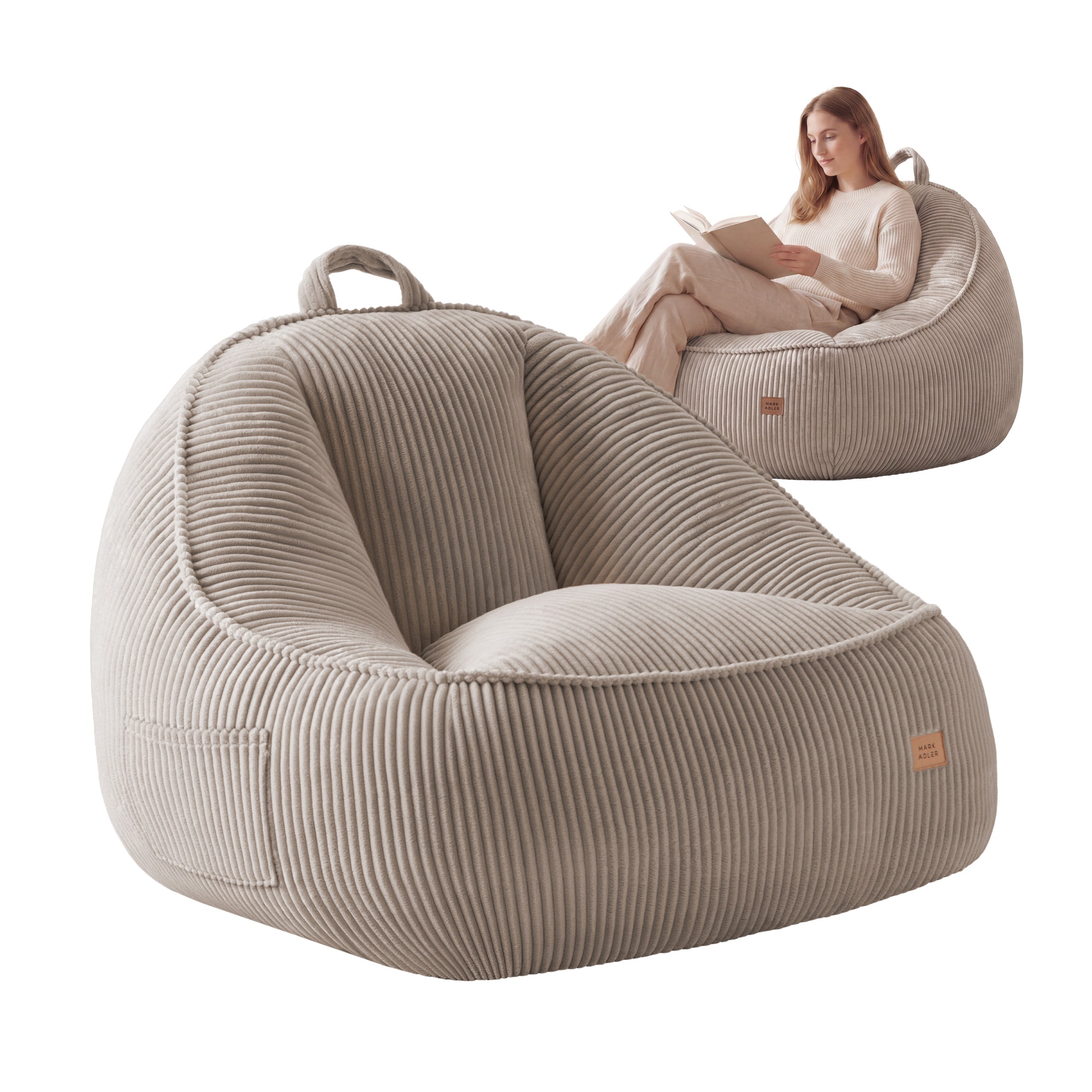 Puf con respaldo de pana Mark Adler Comfy 4.0 Taupe