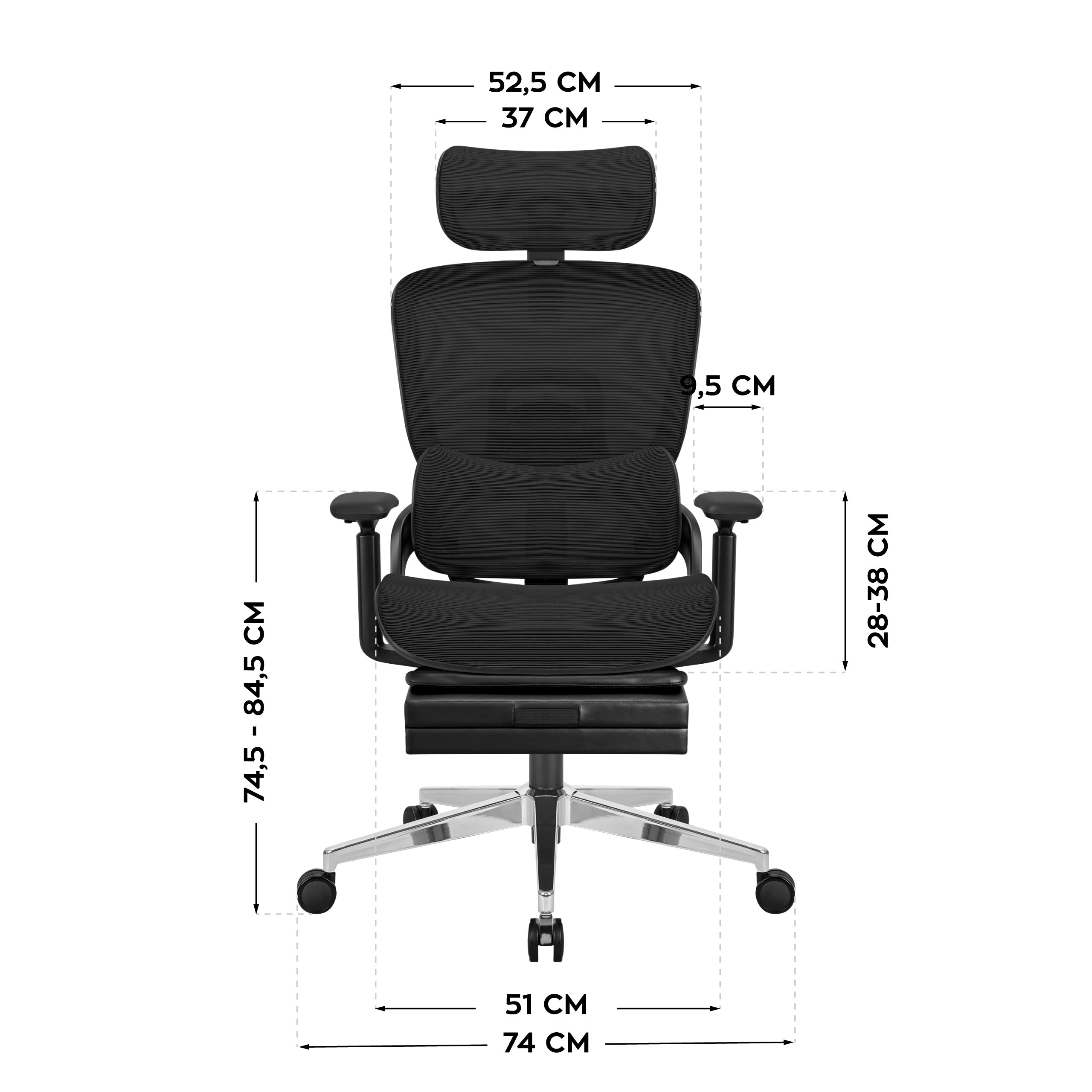 Sillón ergonómico con reposapiés Mark Adler Expert 9.3 Black